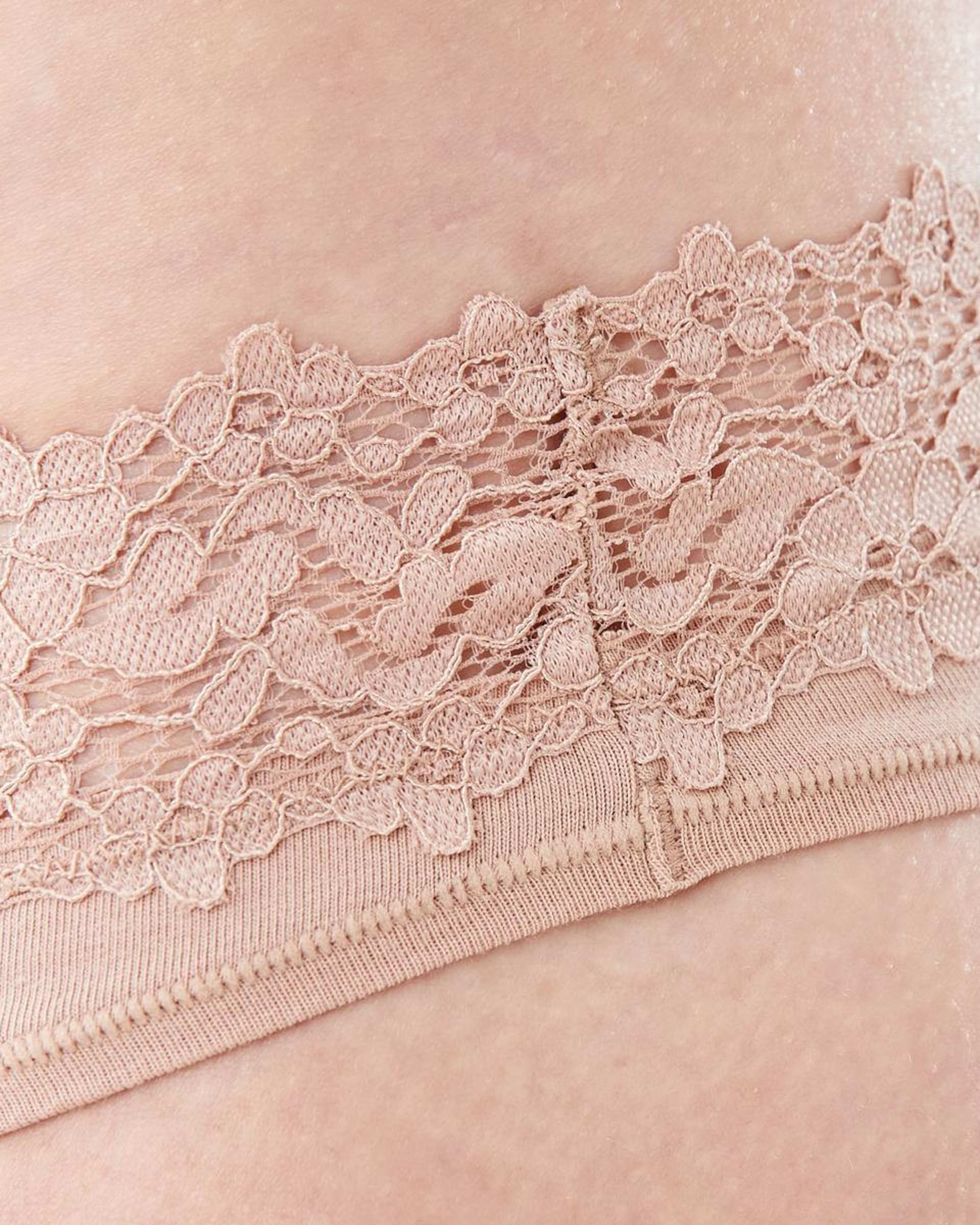 8 3 Pack Cotton Lace Tanga Briefs LIGHT FAWN, BRIGHT LAVENDER, FAIRY FLOSS, 8 of 8