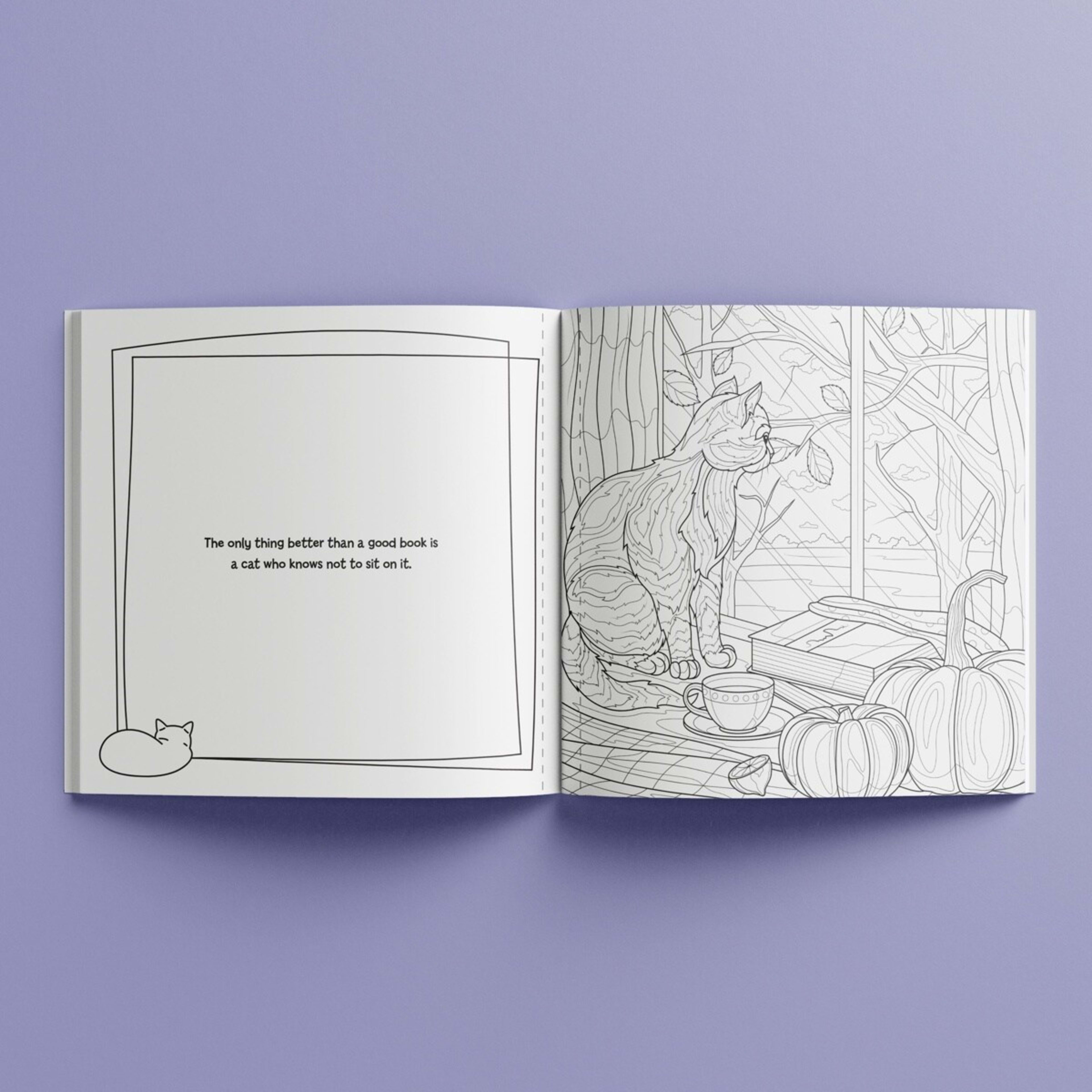 4 Art Maker All I Need Is Books & Cats Creative Colouring Book, 4 of 5