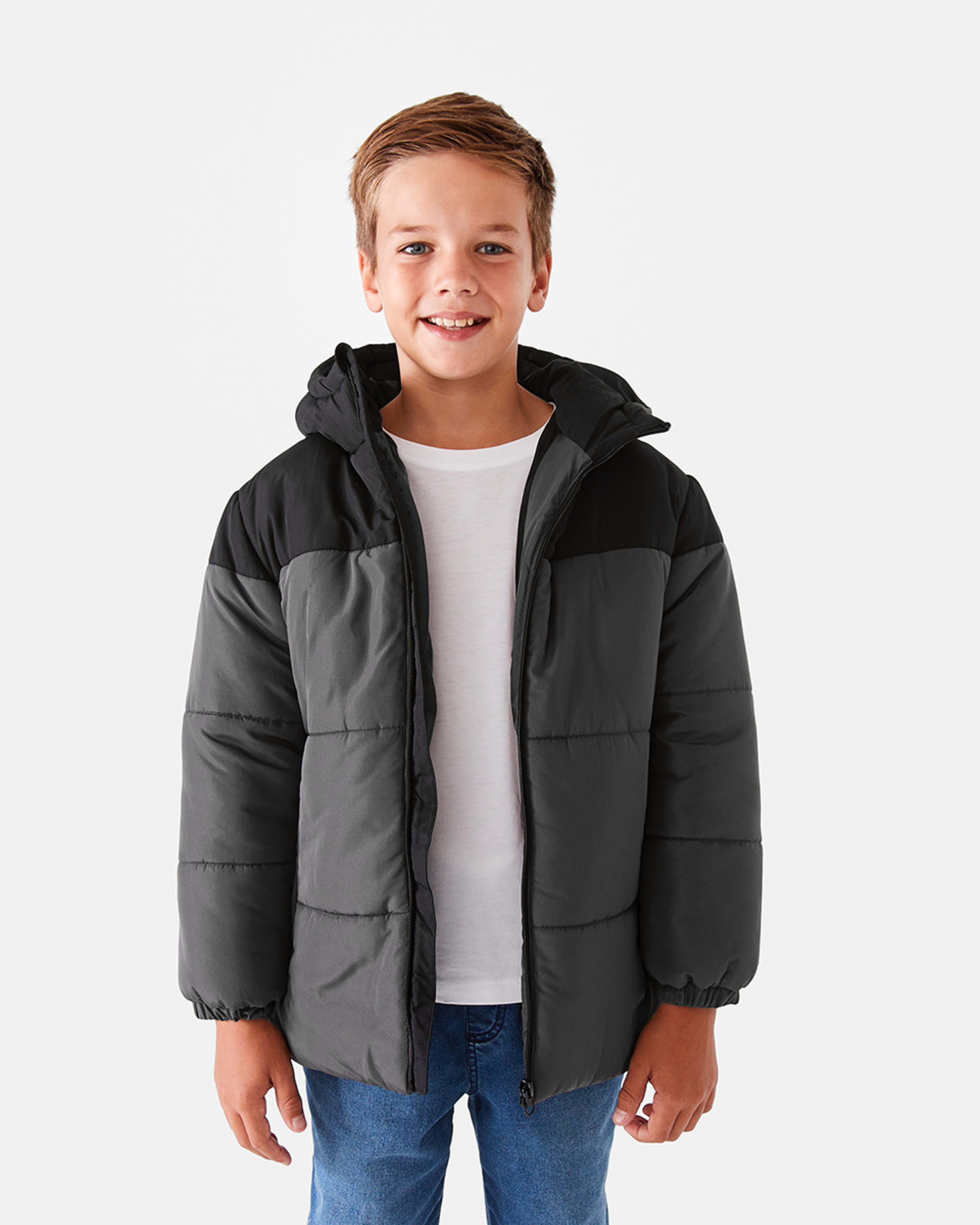 Spliced Puffer Jacket - Kmart