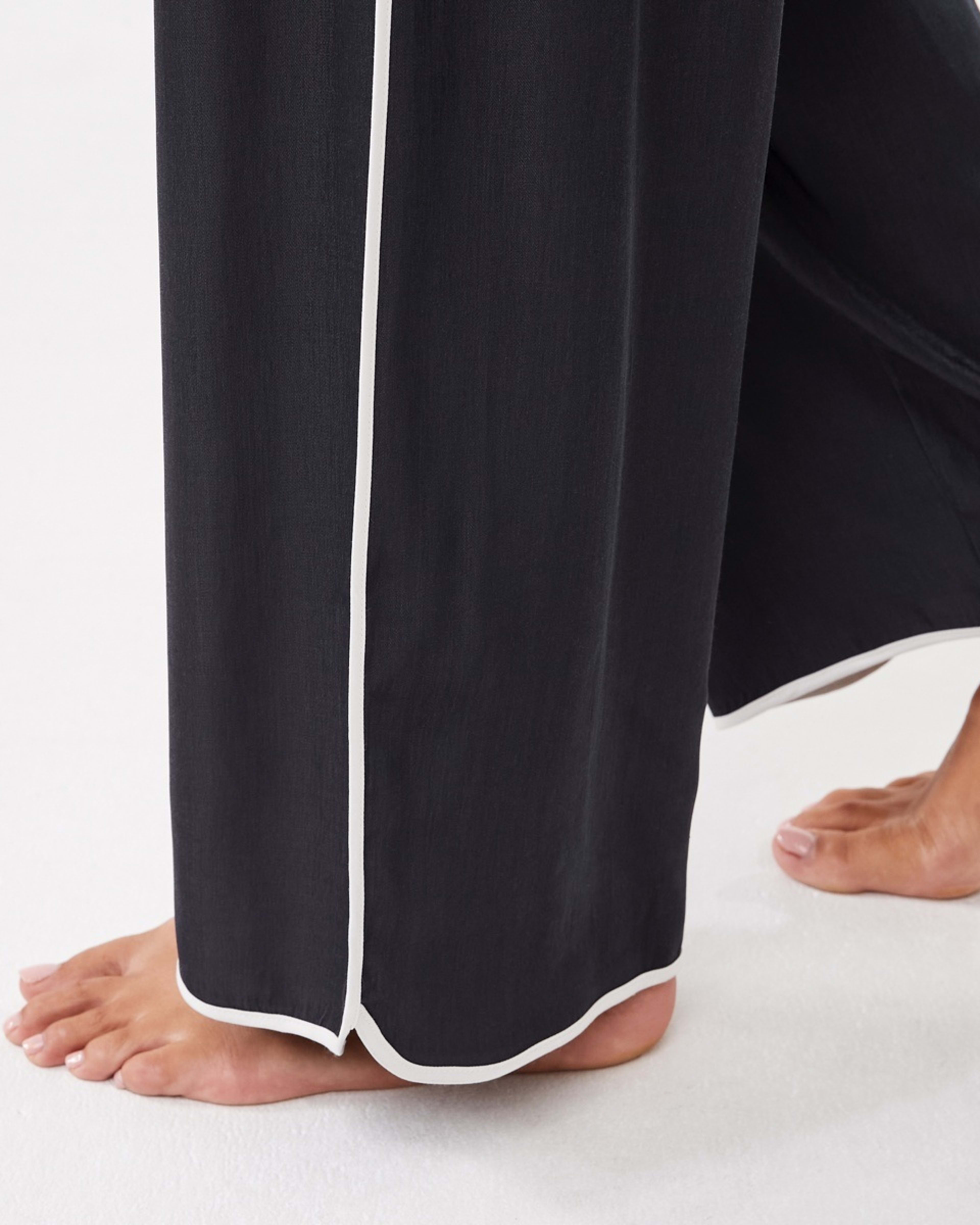 9 Matte Satin Long Sleeve Top and Pants Pyjama Set Wshd Slate, 9 of 9