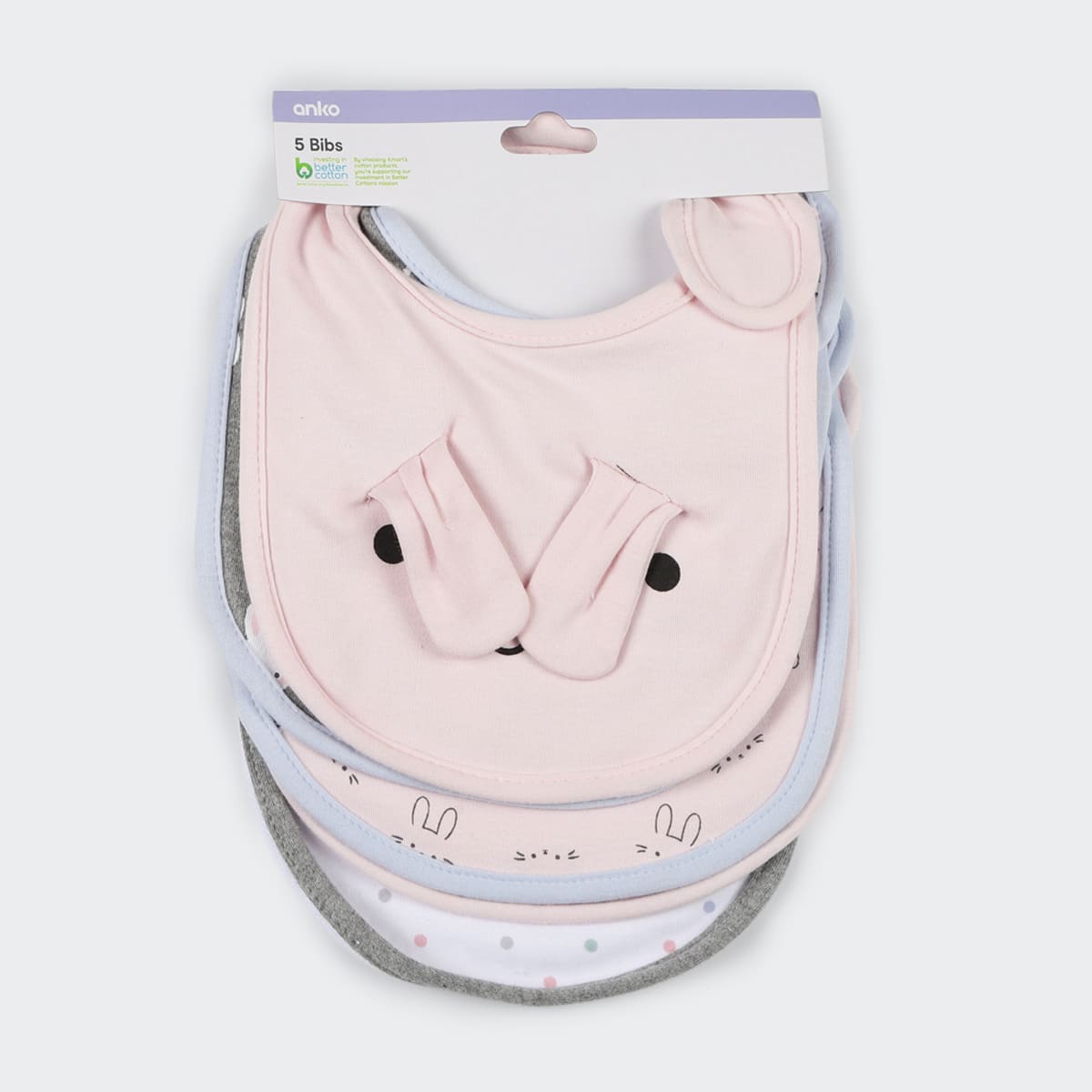 5 Pack Bibs - Bunny - Kmart