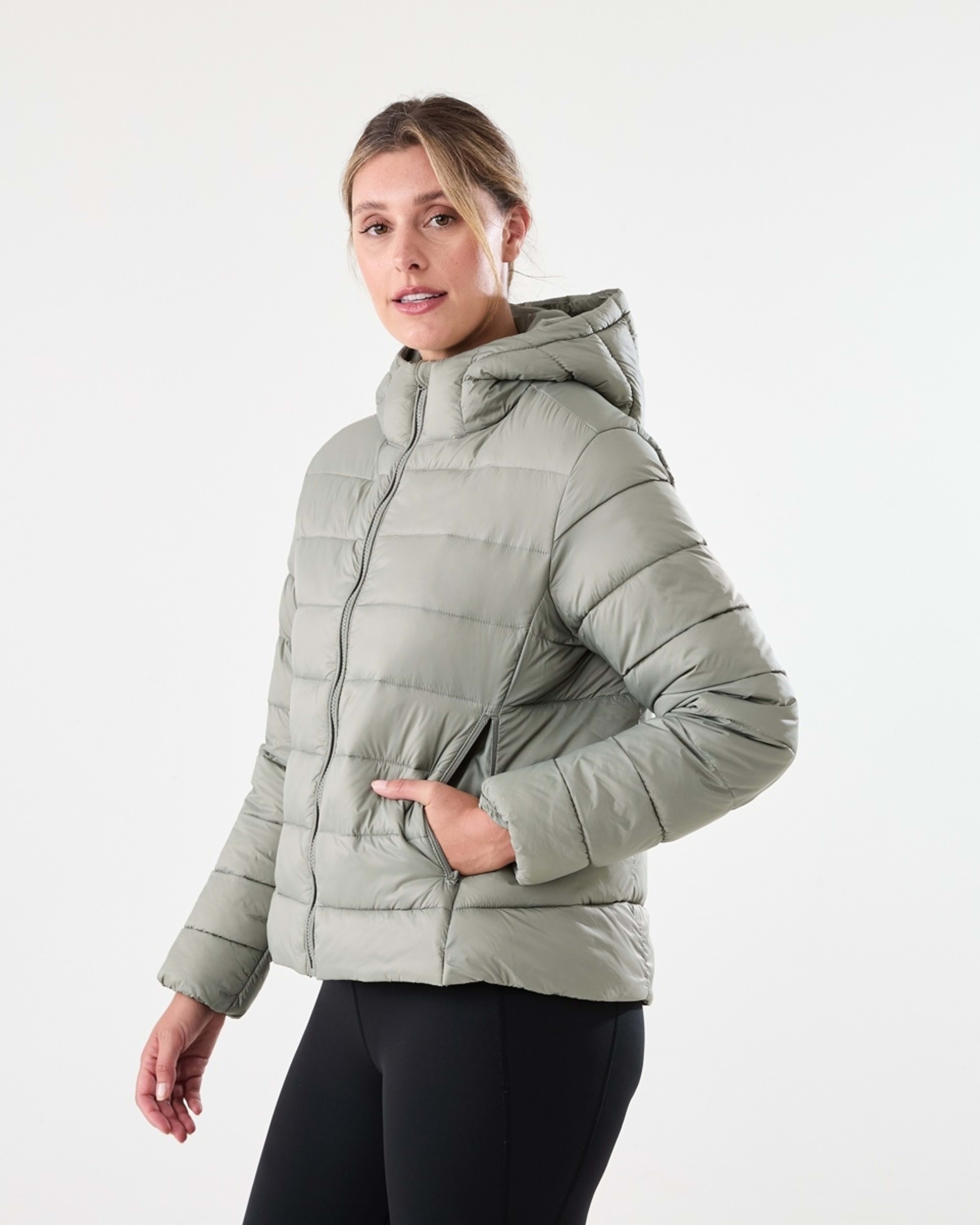 3 Active Womens Packable Puffer Jacket Soft Khaki, 3 of 7