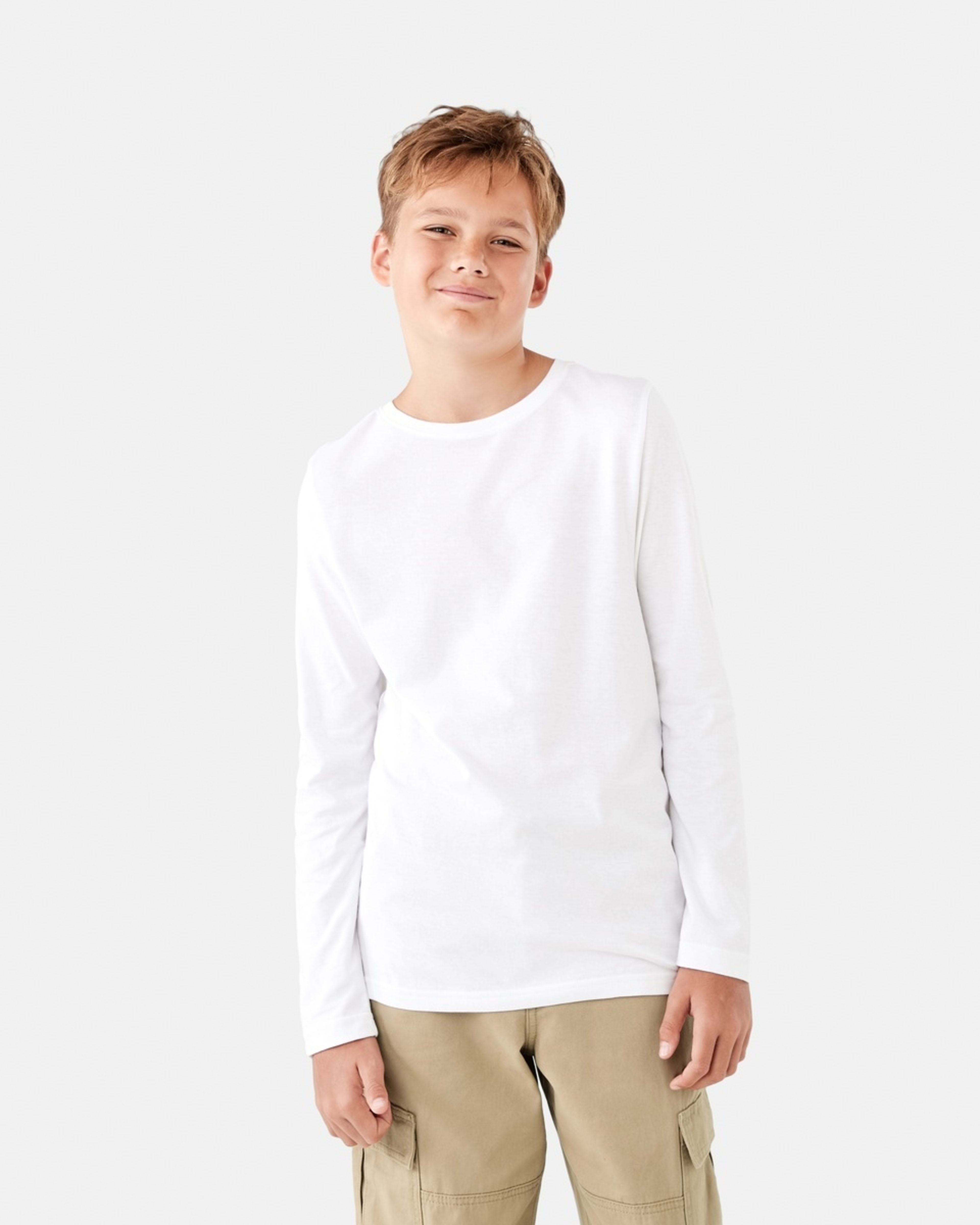 1 Long Sleeve Plain T-shirt White