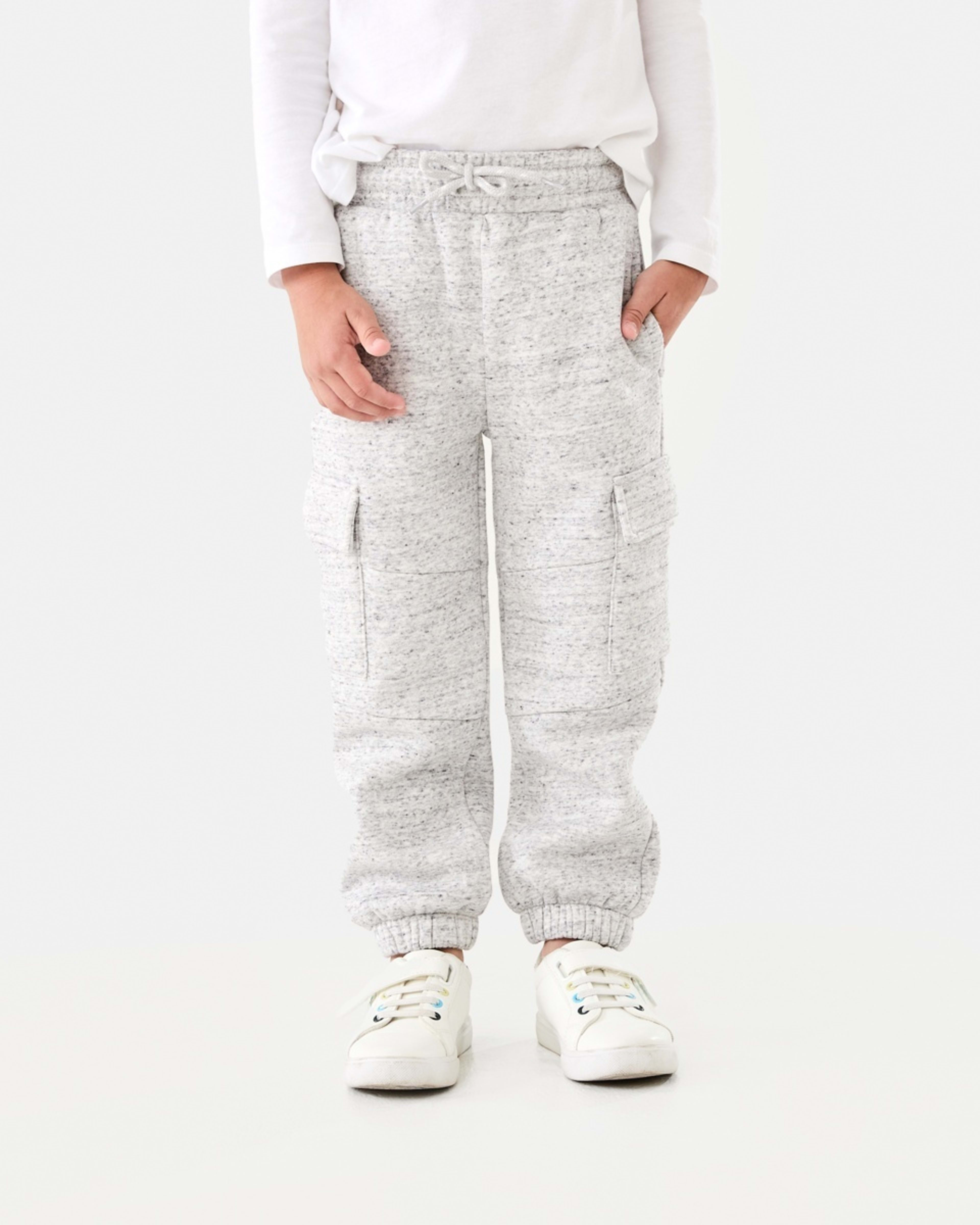 1 Cargo Trackpants Textured Light Grey Marle
