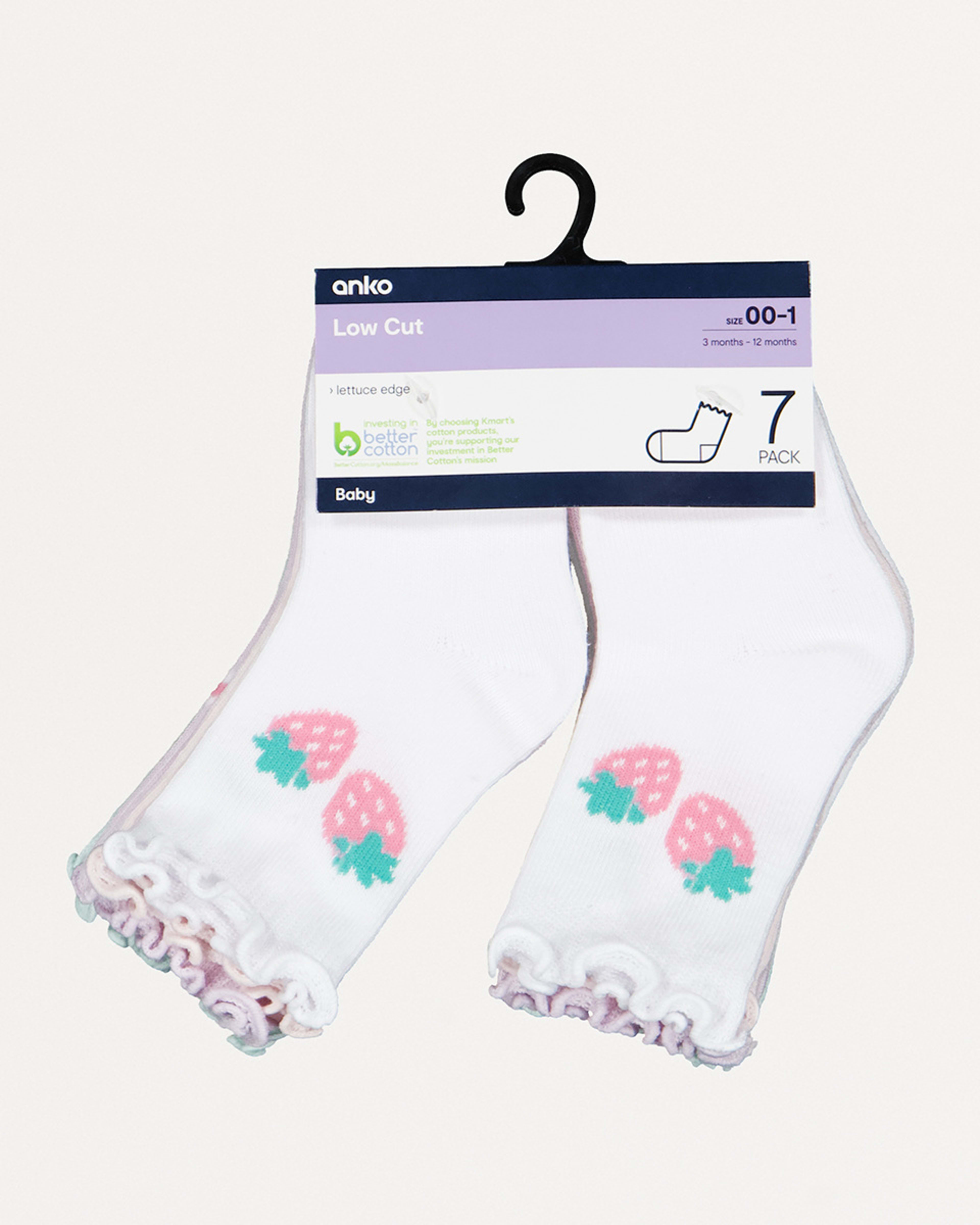 3 7 Pack Lettuce Edge Socks Strwbery, 3 of 3