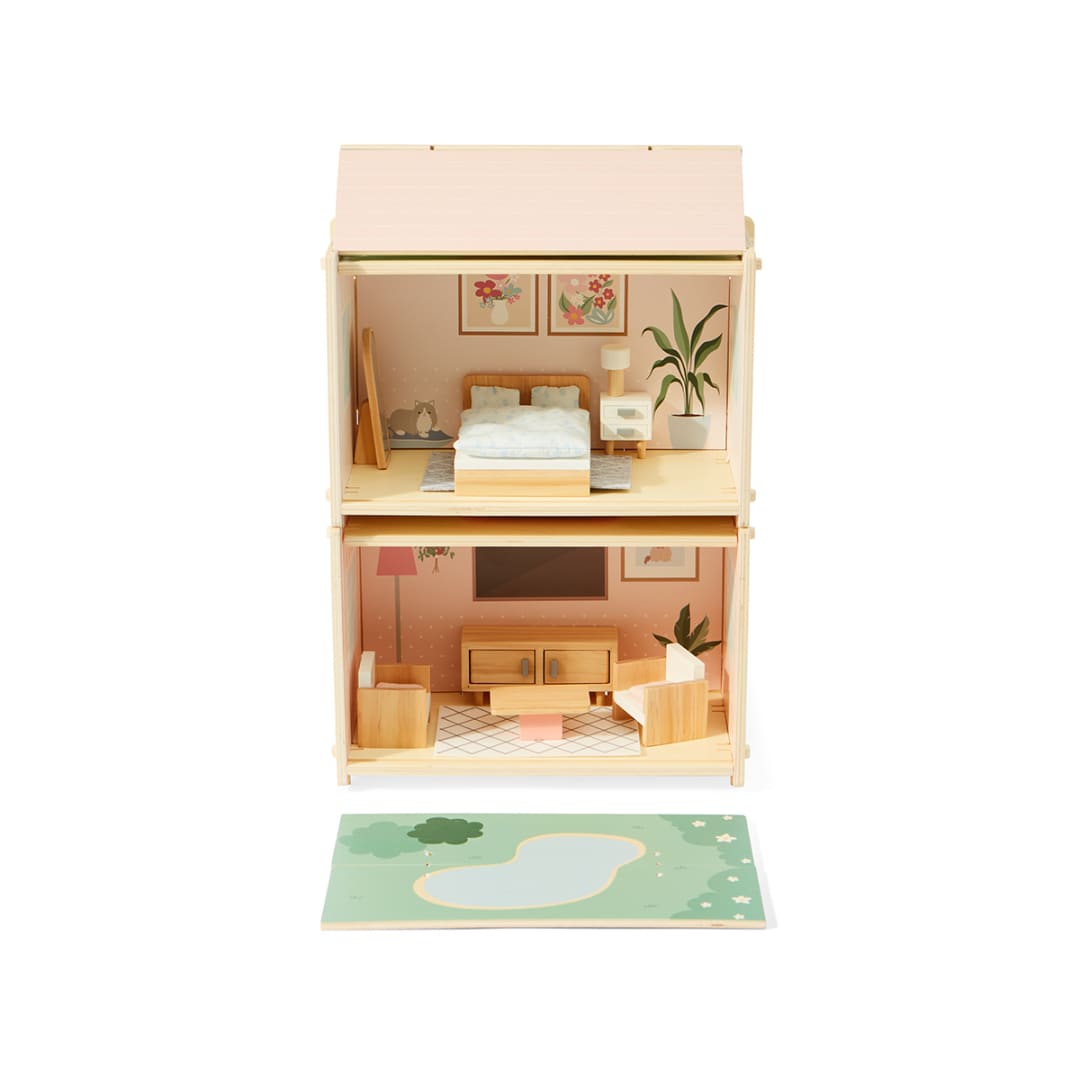 9 Piece Wooden Modular Dollhouse - Living Room - Kmart