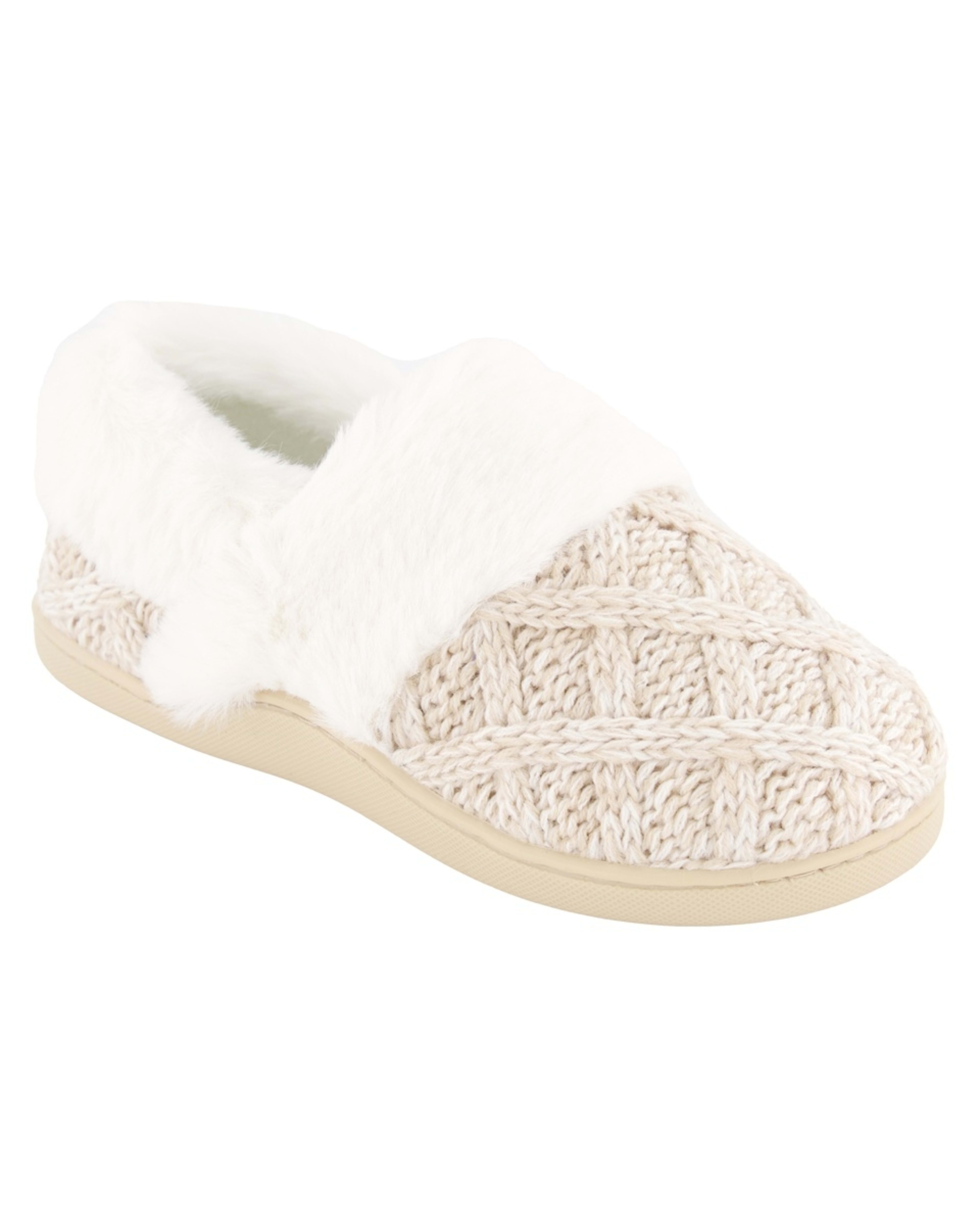 1 Elevated Midi Faux Fur Slippers Oatmeal