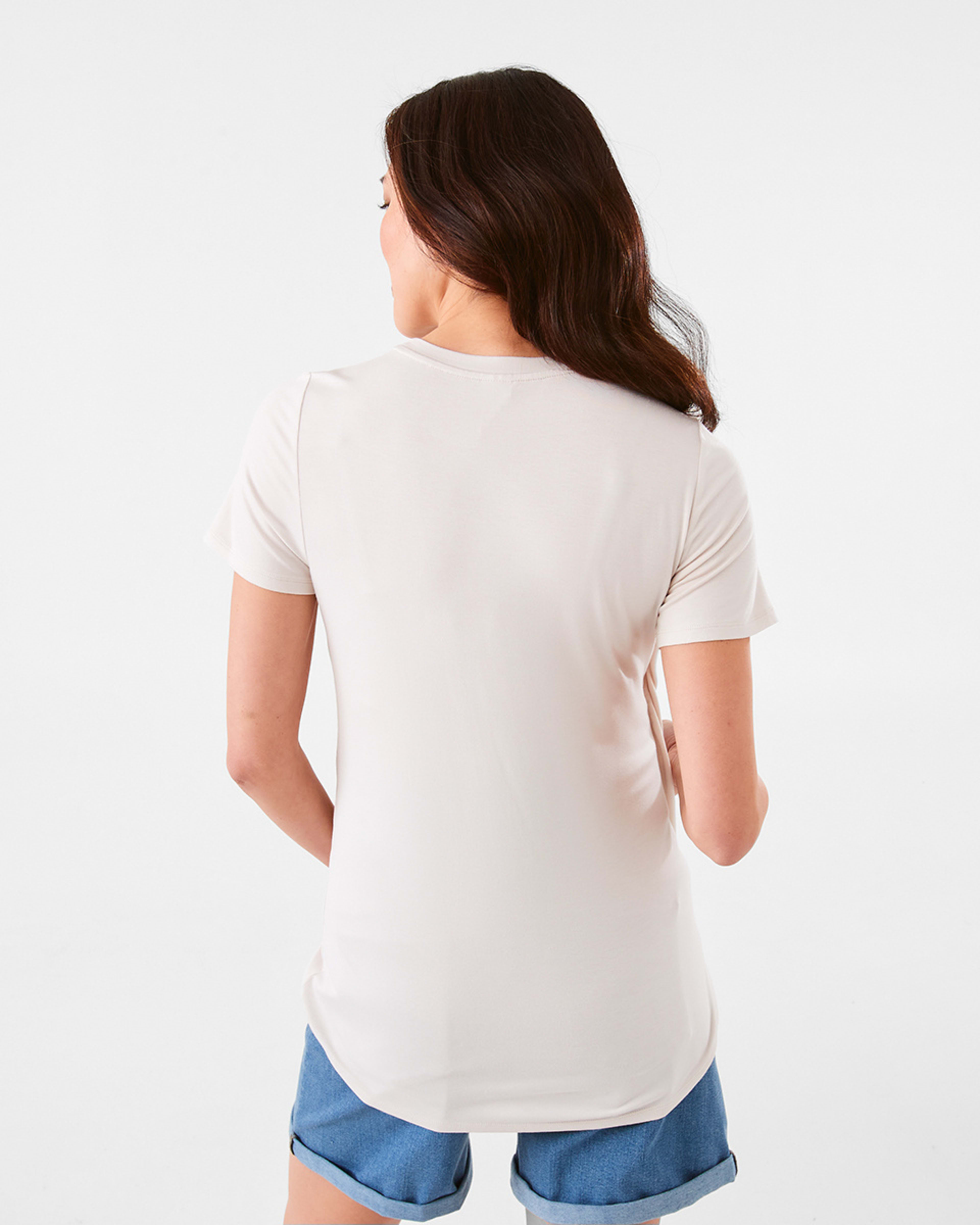 3 Maternity Overlay T-shirt Nat Beige, 3 of 6