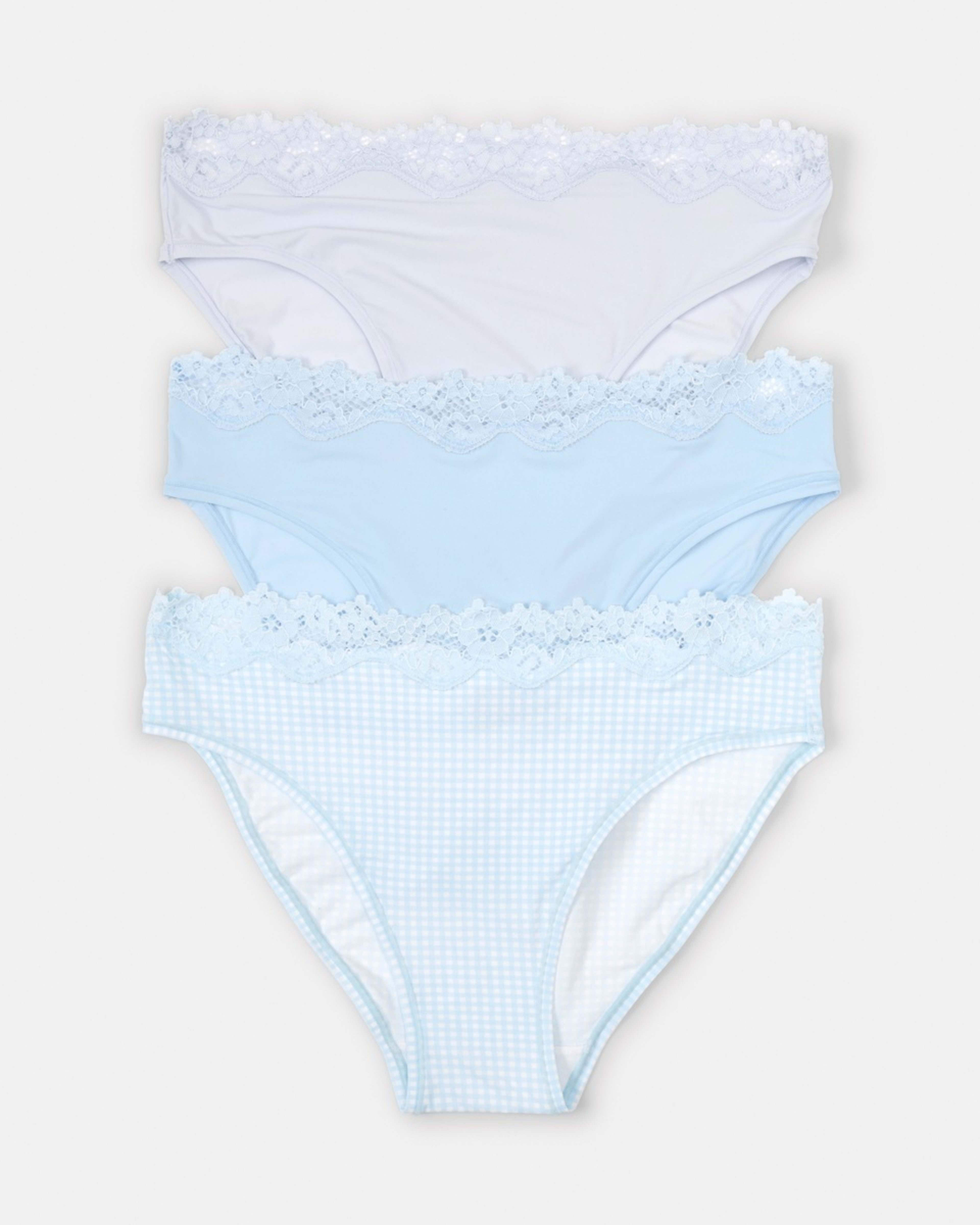 1 3 Pack Super Soft Lace Bikini Briefs Mini Chk H