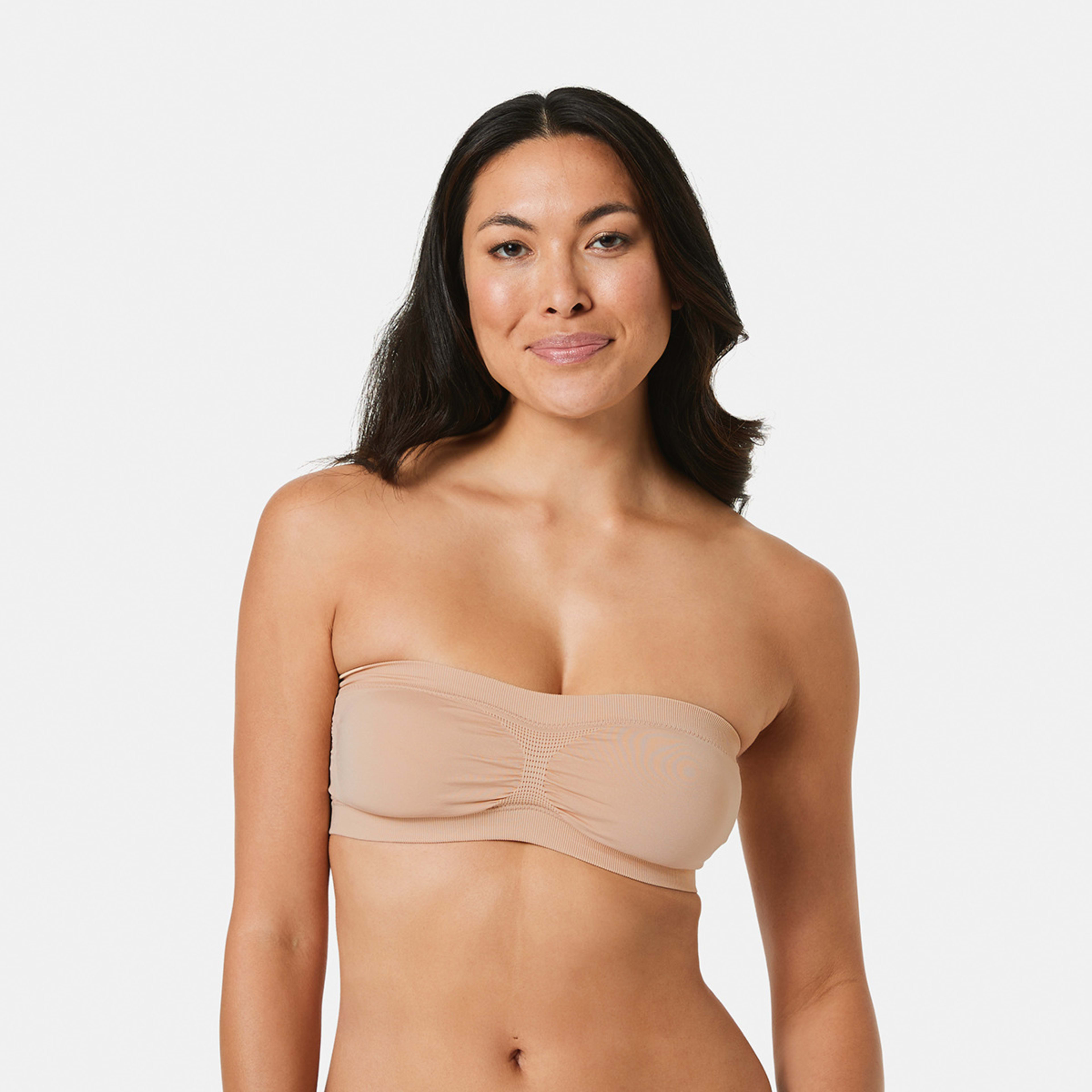 3 2 Pack Seamfree Bandeau Blk Beige, 3 of 7