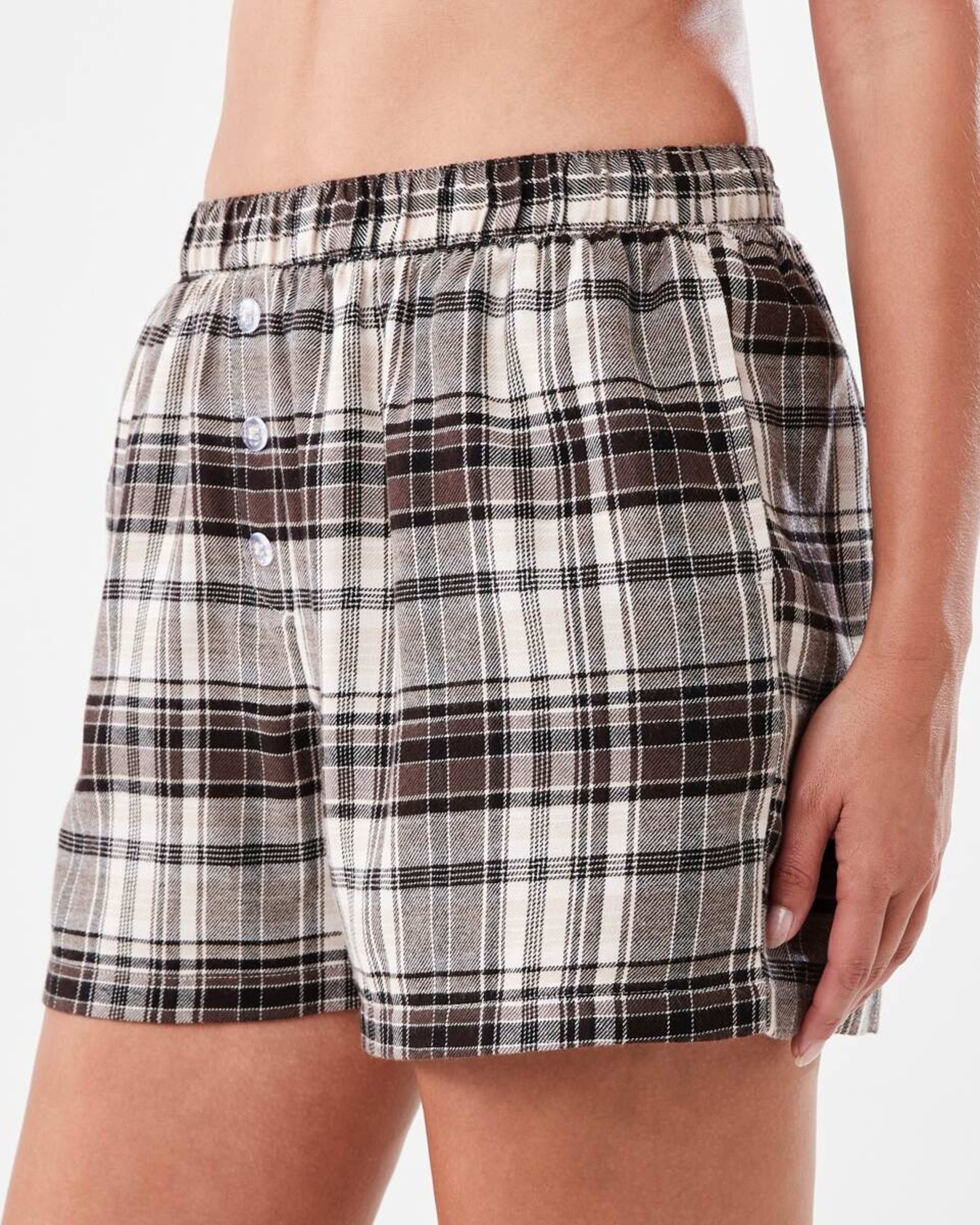 2 Boyfriend Flannel Shorts Brwn Chk, 2 of 6