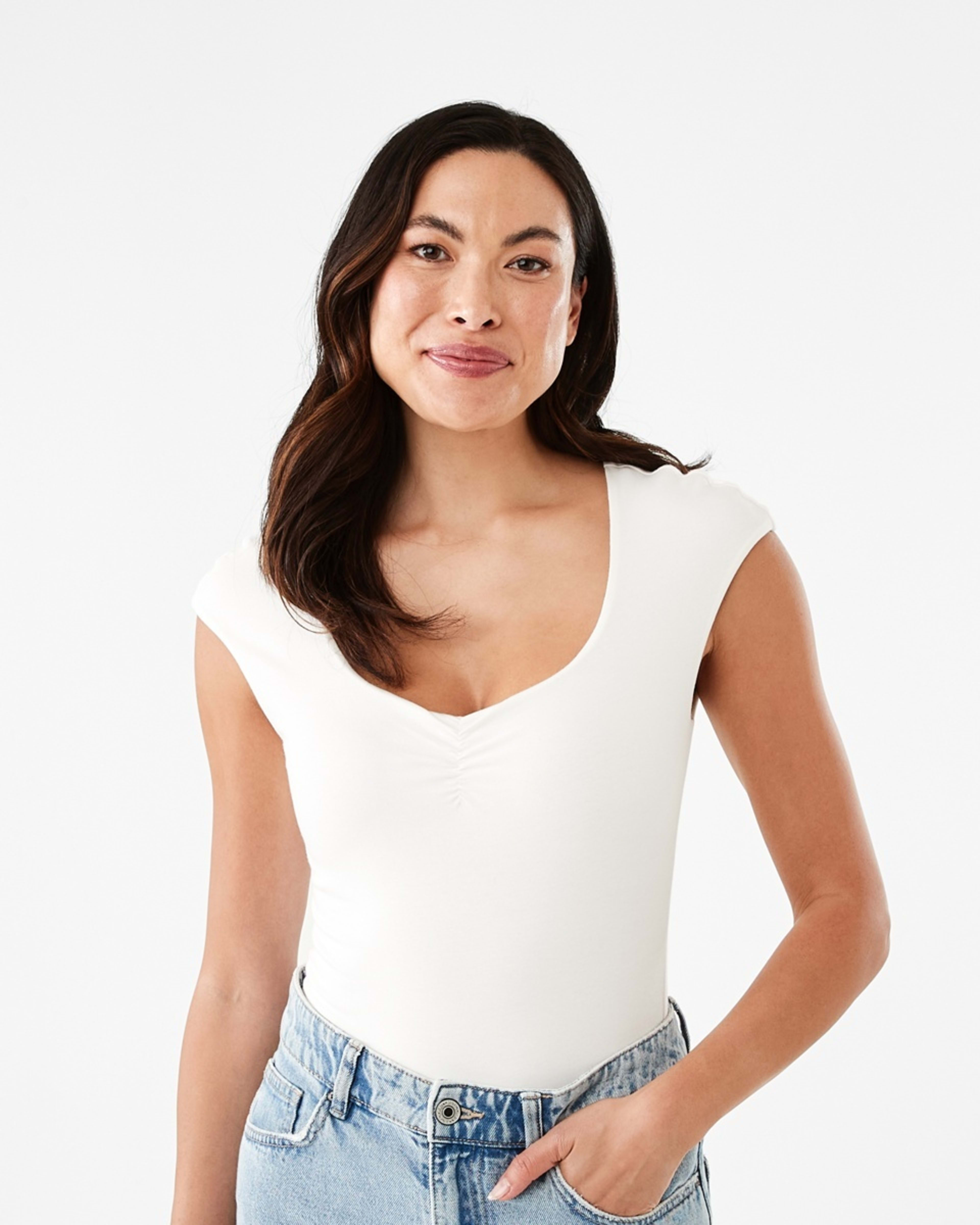 2 Cap Sleeve Bodysuit Ecru, 2 of 6