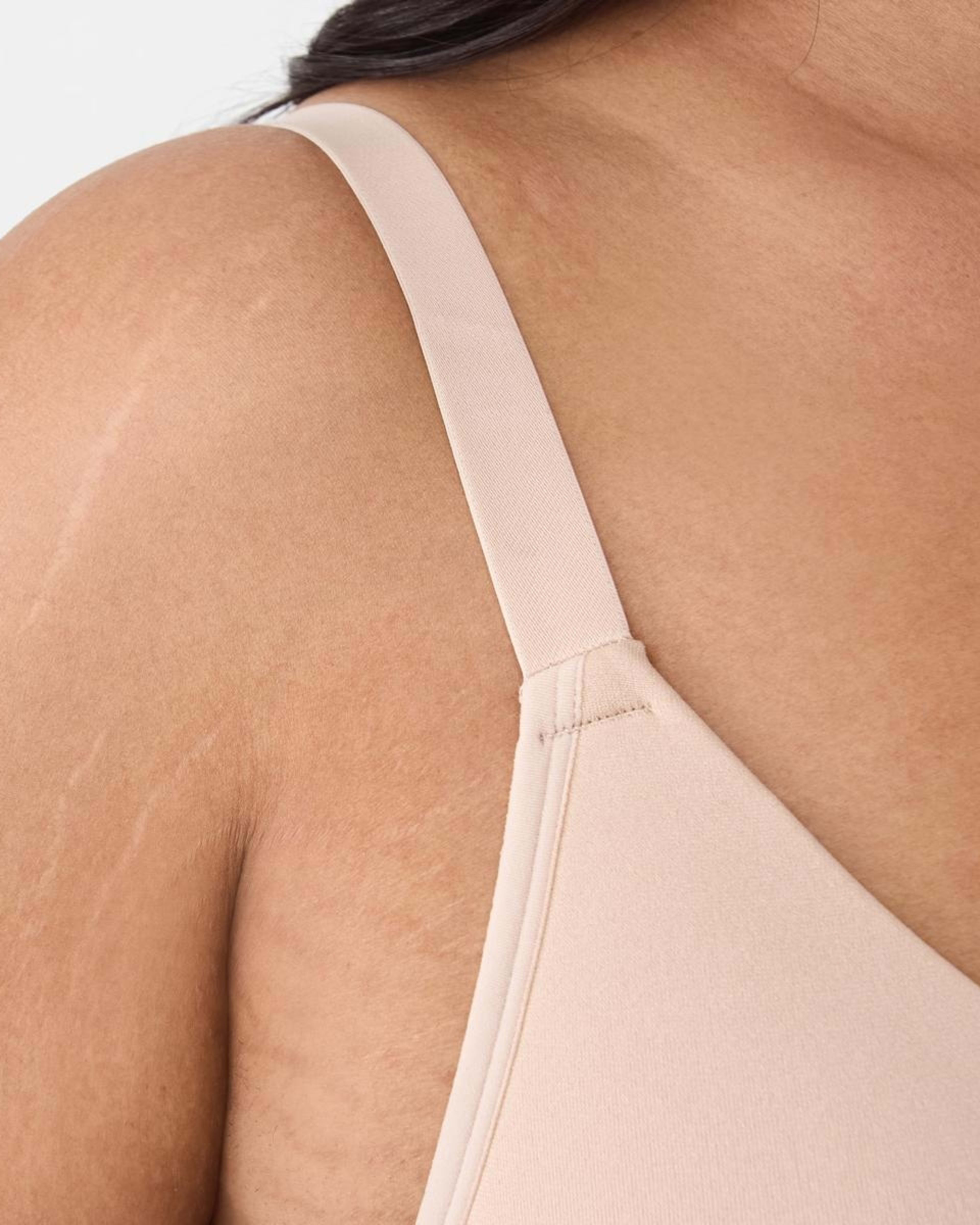 8 2 Pack Full Figure Wirefree Seamfree T-Shirt Bra SOFT SAND BEIGE, BLACK, 8 of 8