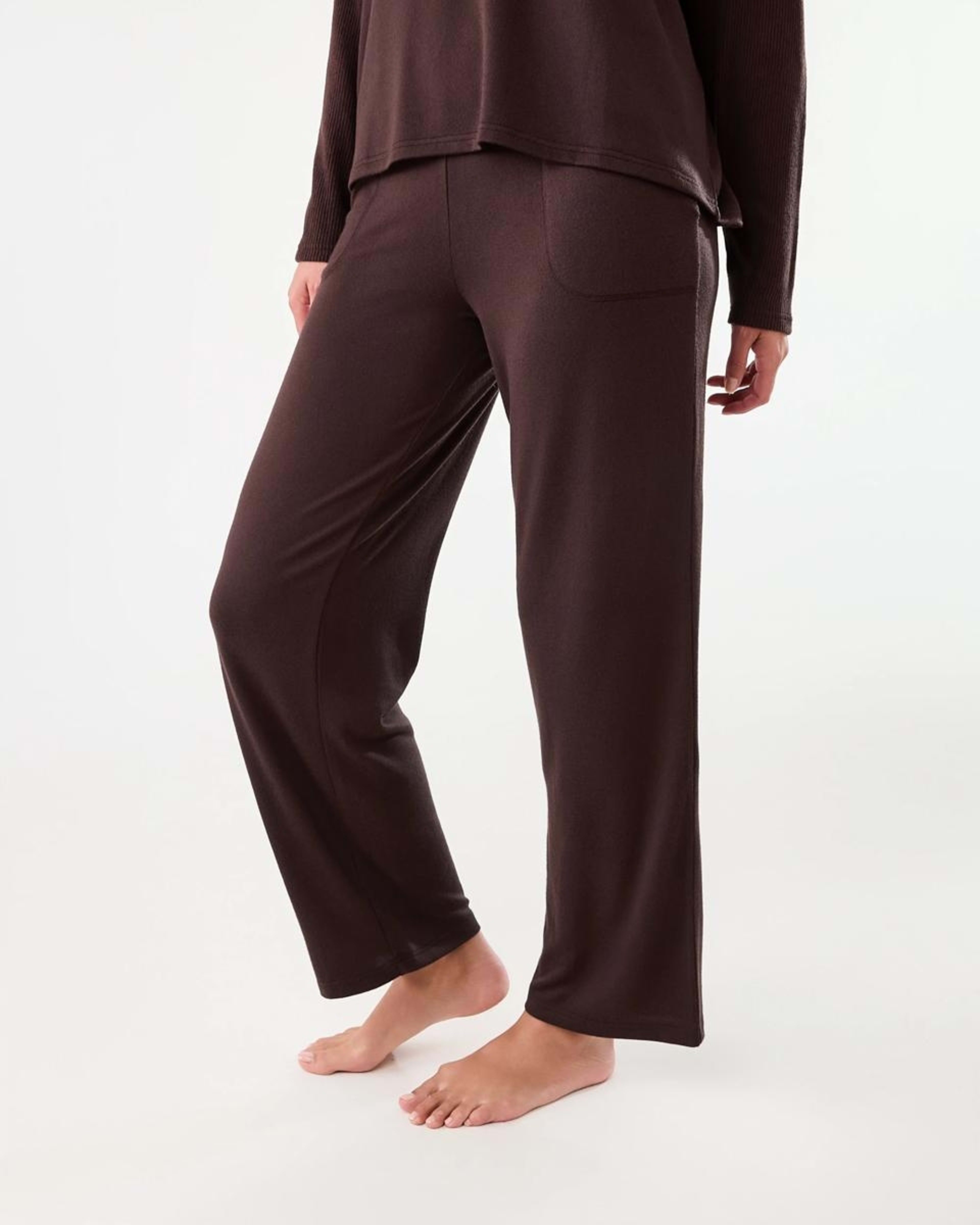 2 Super Soft Rib Trim Lounge Pants Choc Chip, 2 of 6