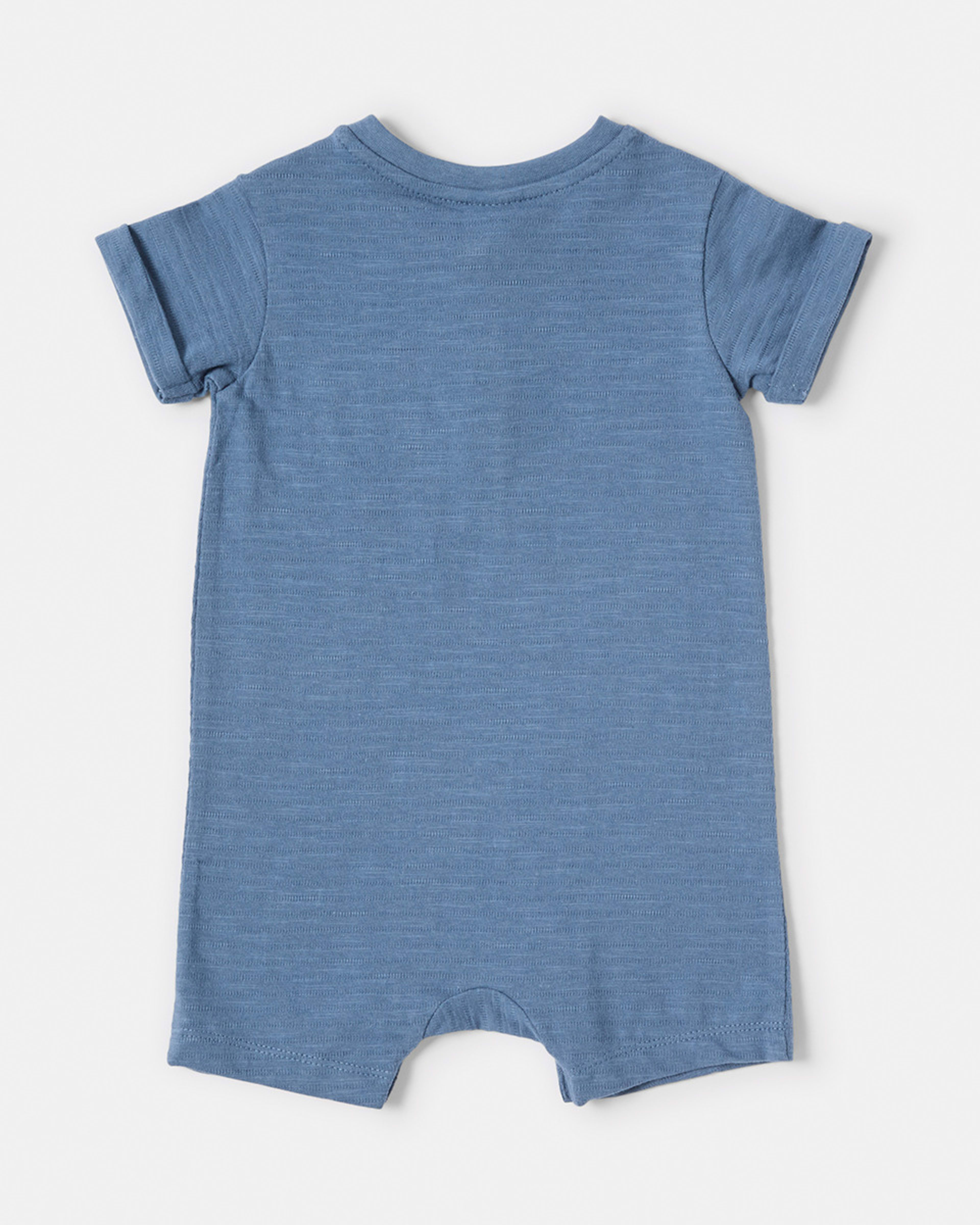 2 Henley Romper Blu Coastl, 2 of 3
