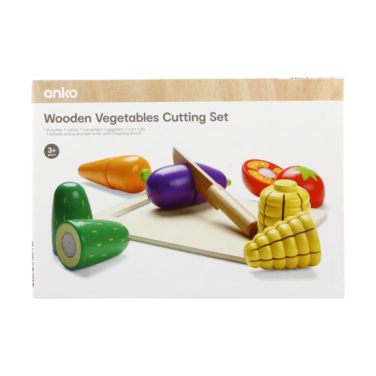 Wooden Vegetables Cutting Set Kmart