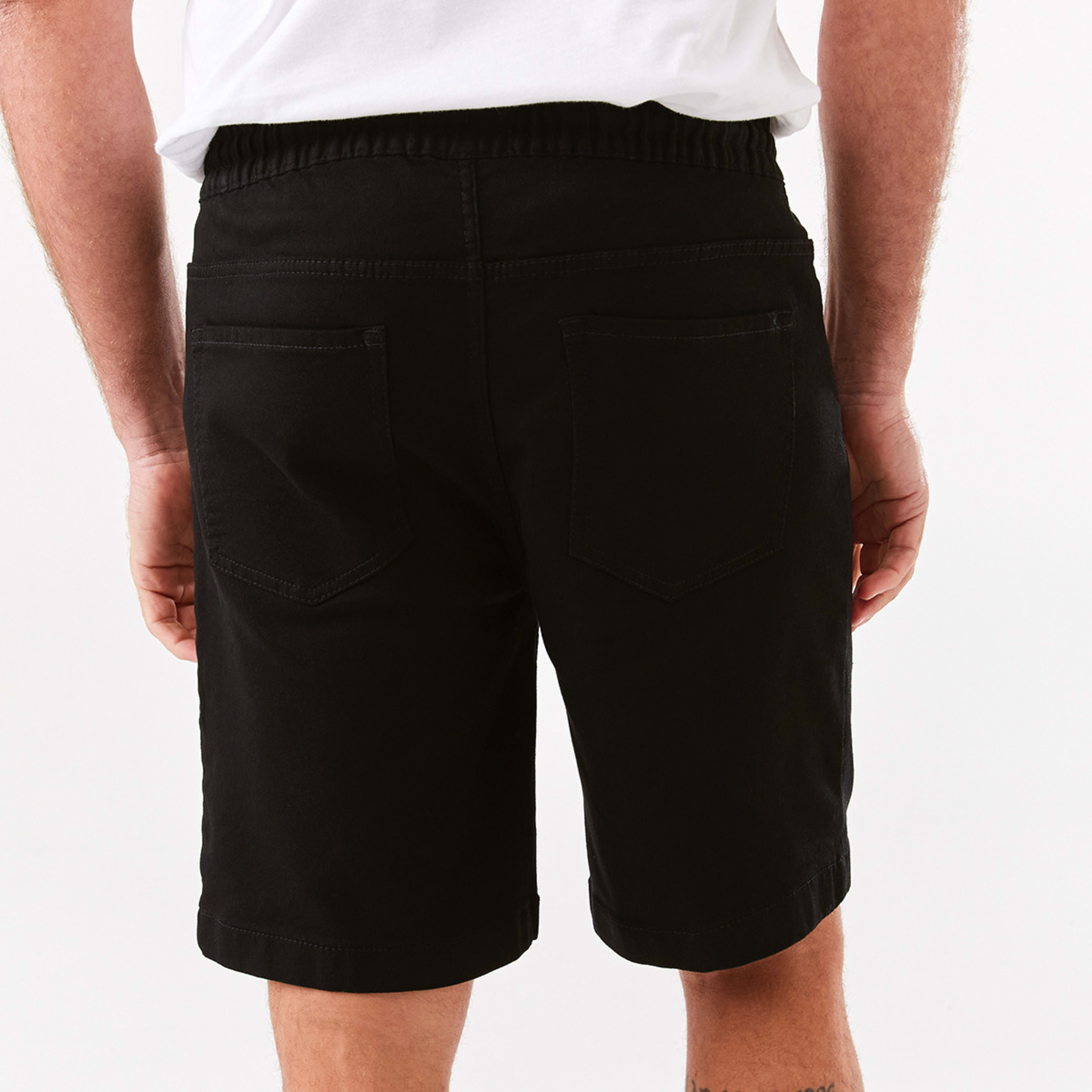 3 Knit Denim Shorts Black, 3 of 7