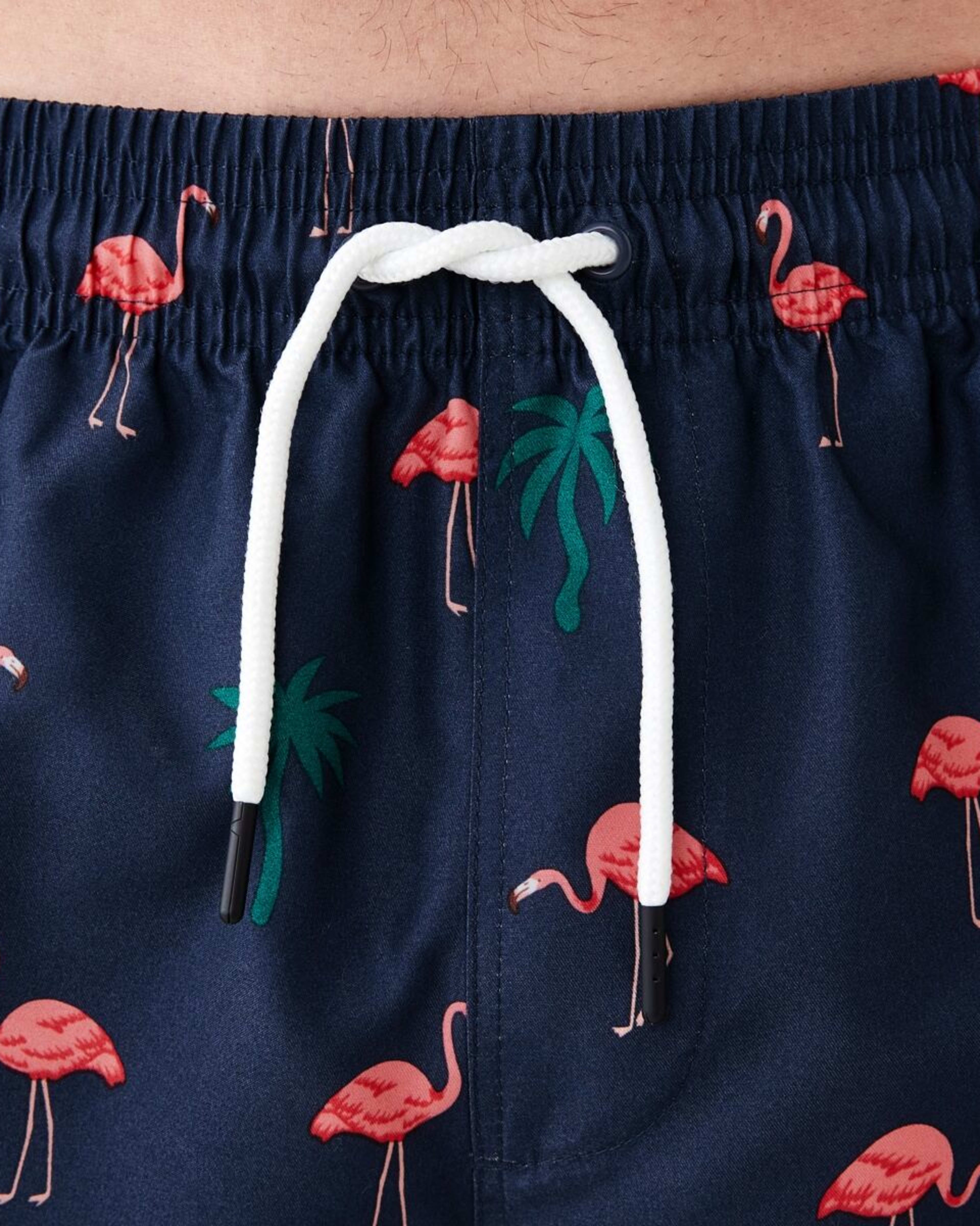 4 Regular Print Boardshorts FLAMINGO AND PALM SPELL NAVY, 4 of 6