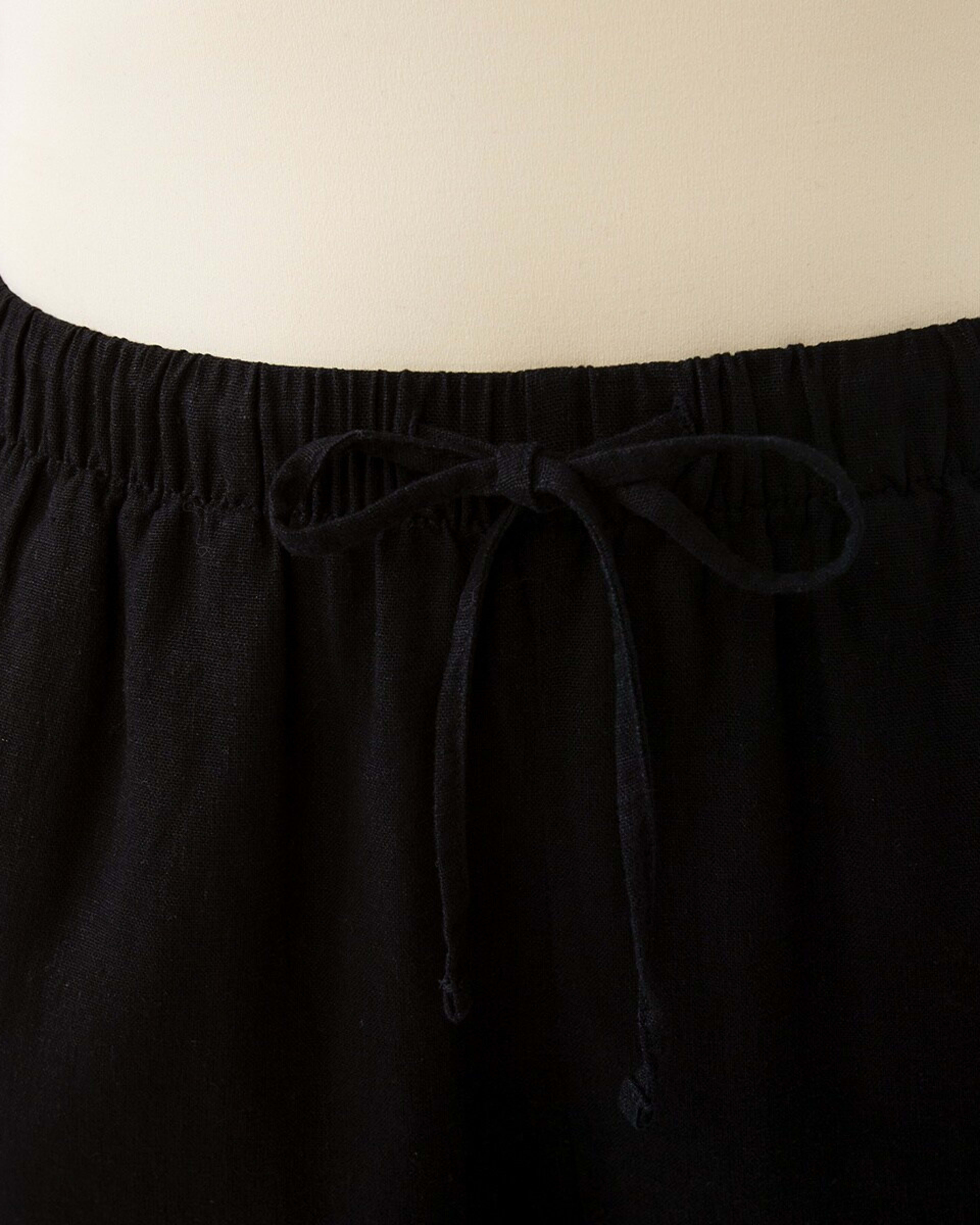5 Linen Blend Wide Leg Pants Black, 5 of 7