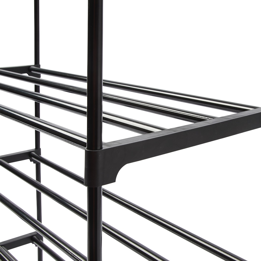 4 Tier Stackable Black Shoe Rack Kmart