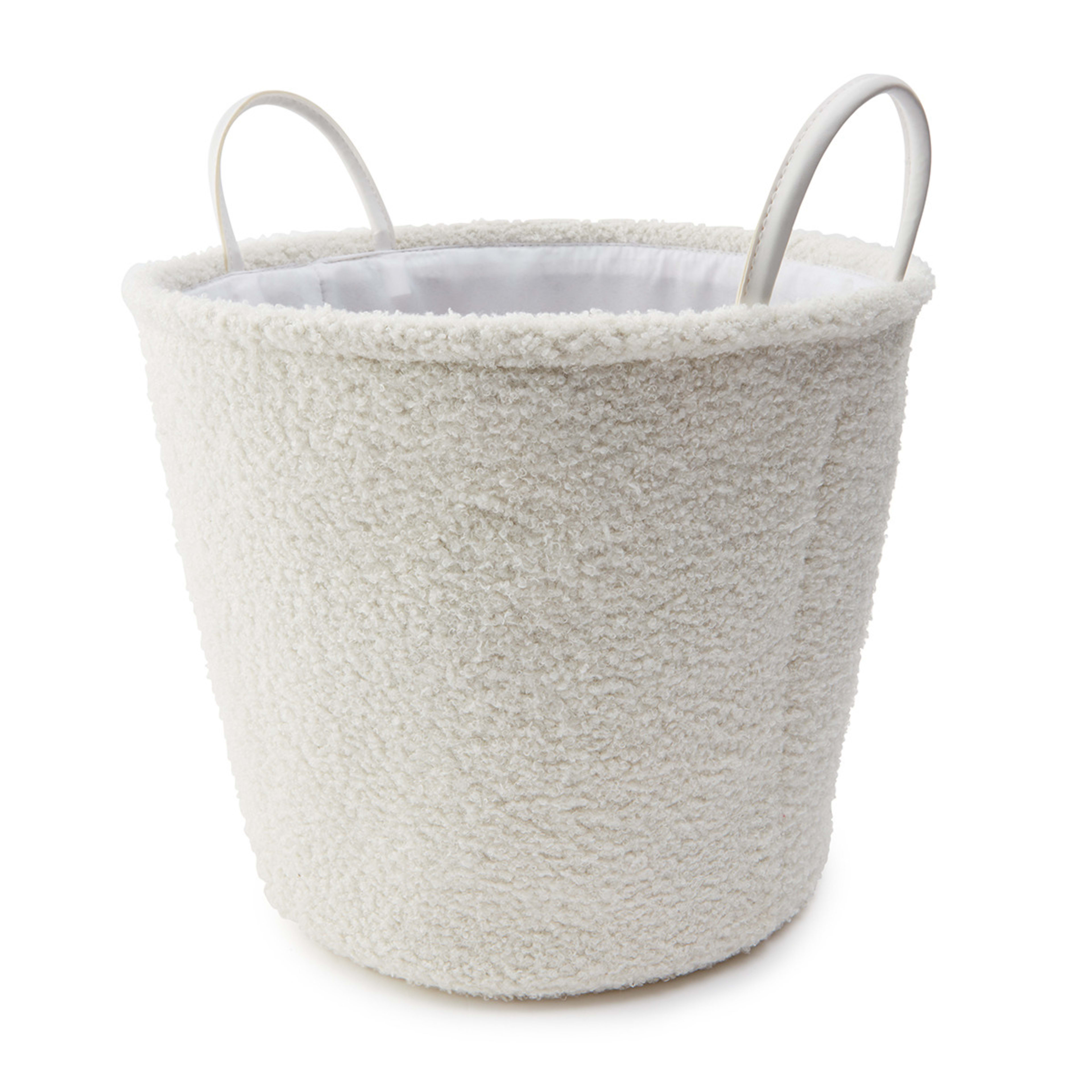 Round Boucle Basket White Kmart NZ