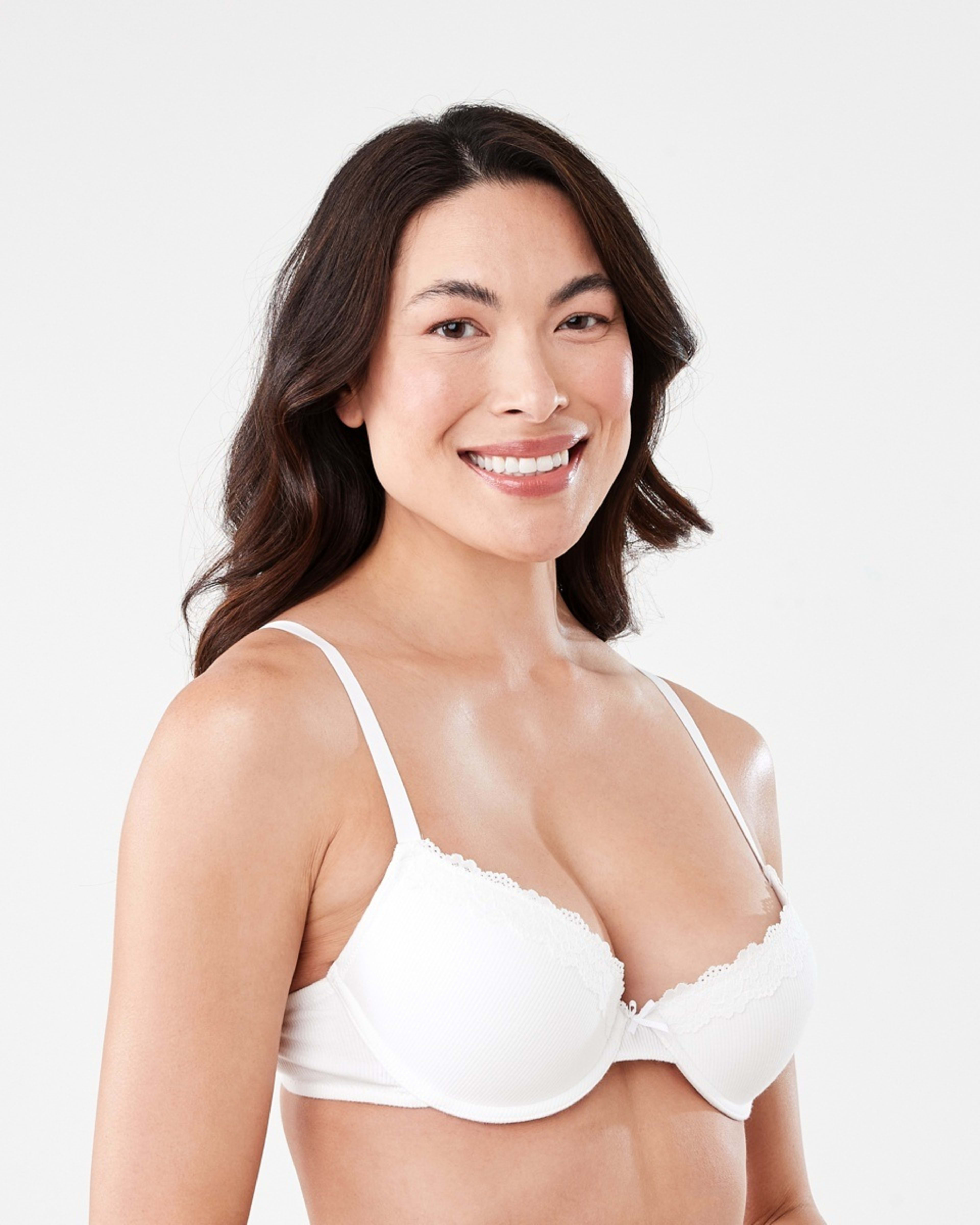 5 2 Pack Push-up Rib Lace Bra SILVER MARLE, OFF WHITE, 5 of 8