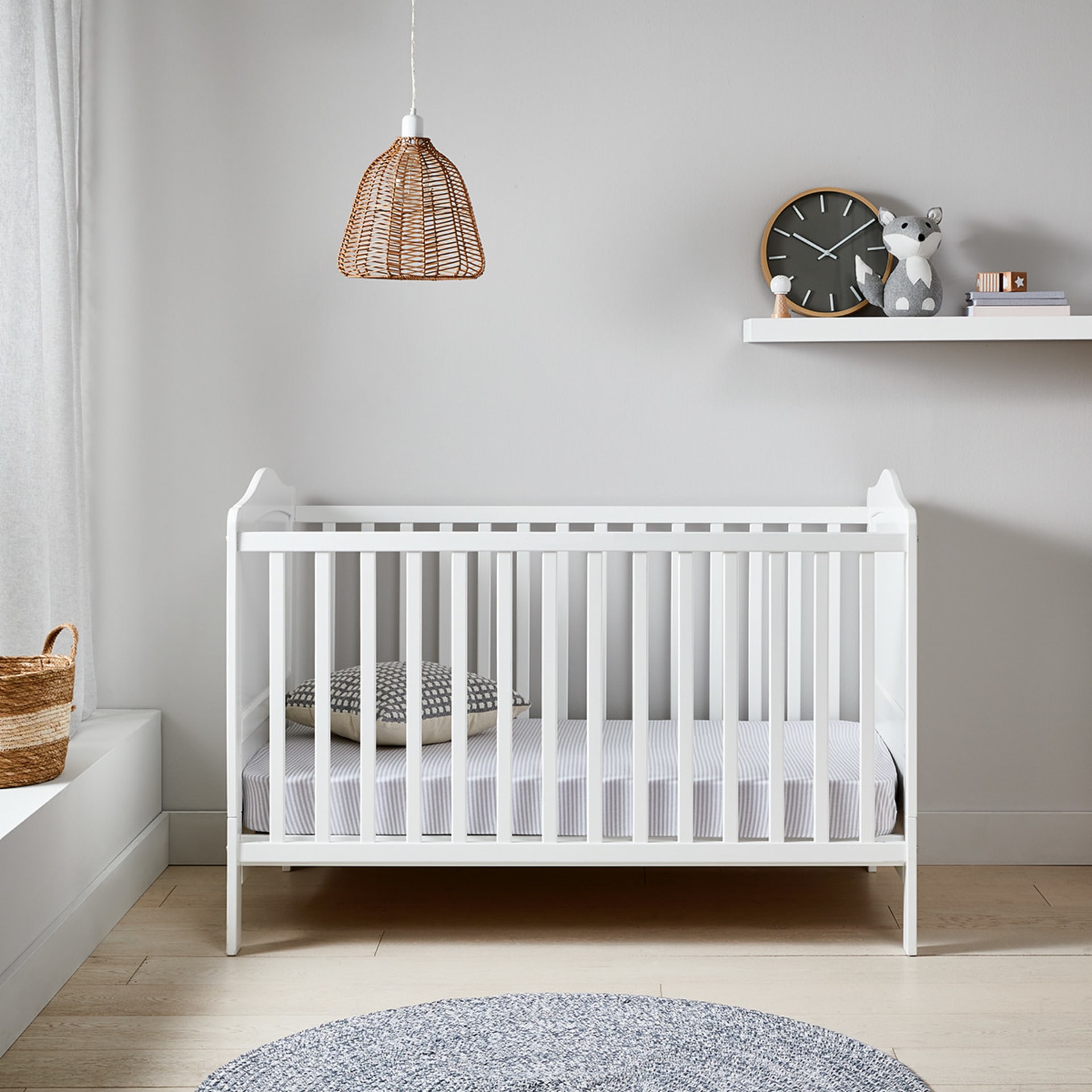 2in1 Wooden Cot White Kmart