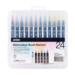 24 Pack Watercolour Brush Markers