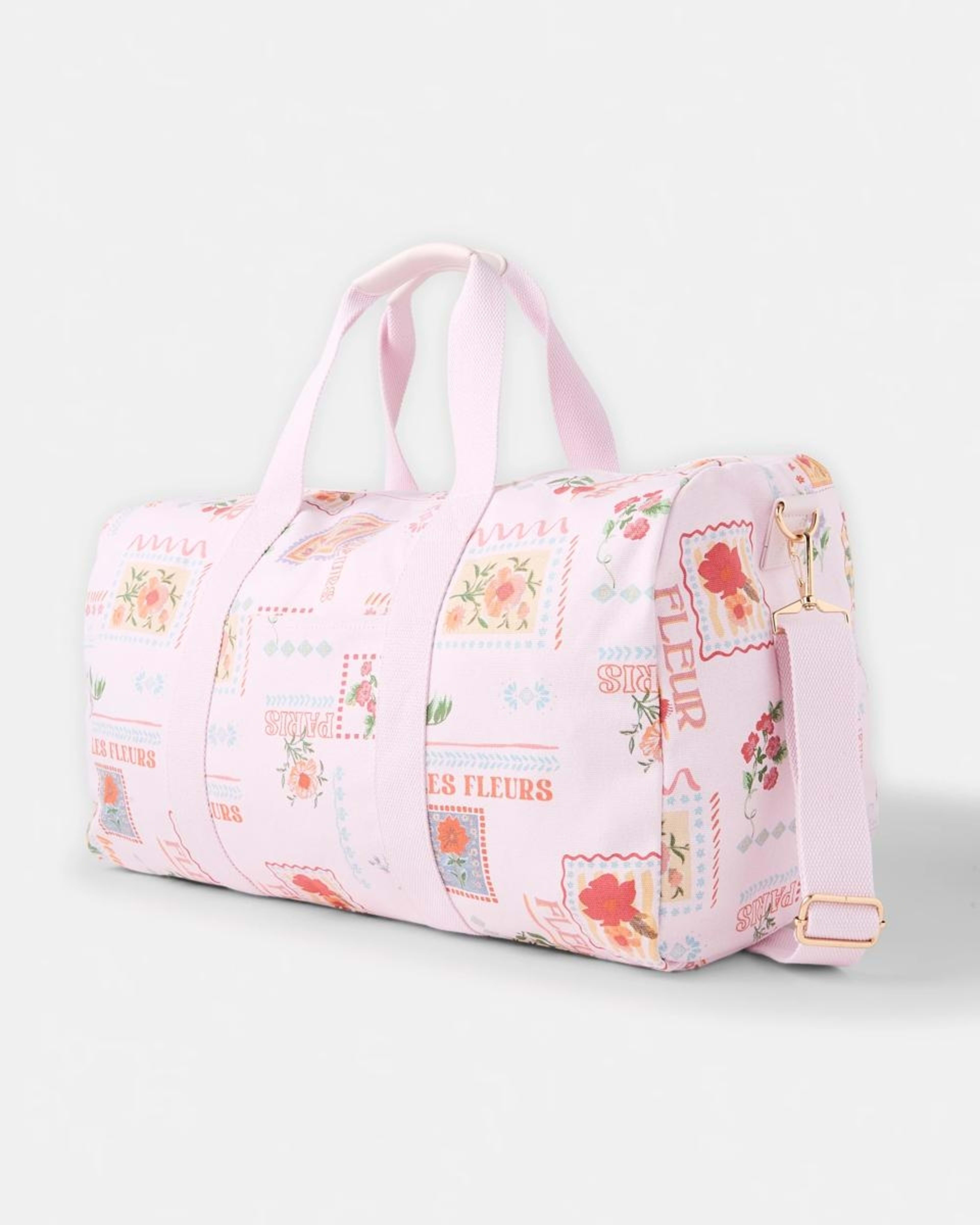 2 Canvas Weekender Bag Flrl Stamp, 2 of 3