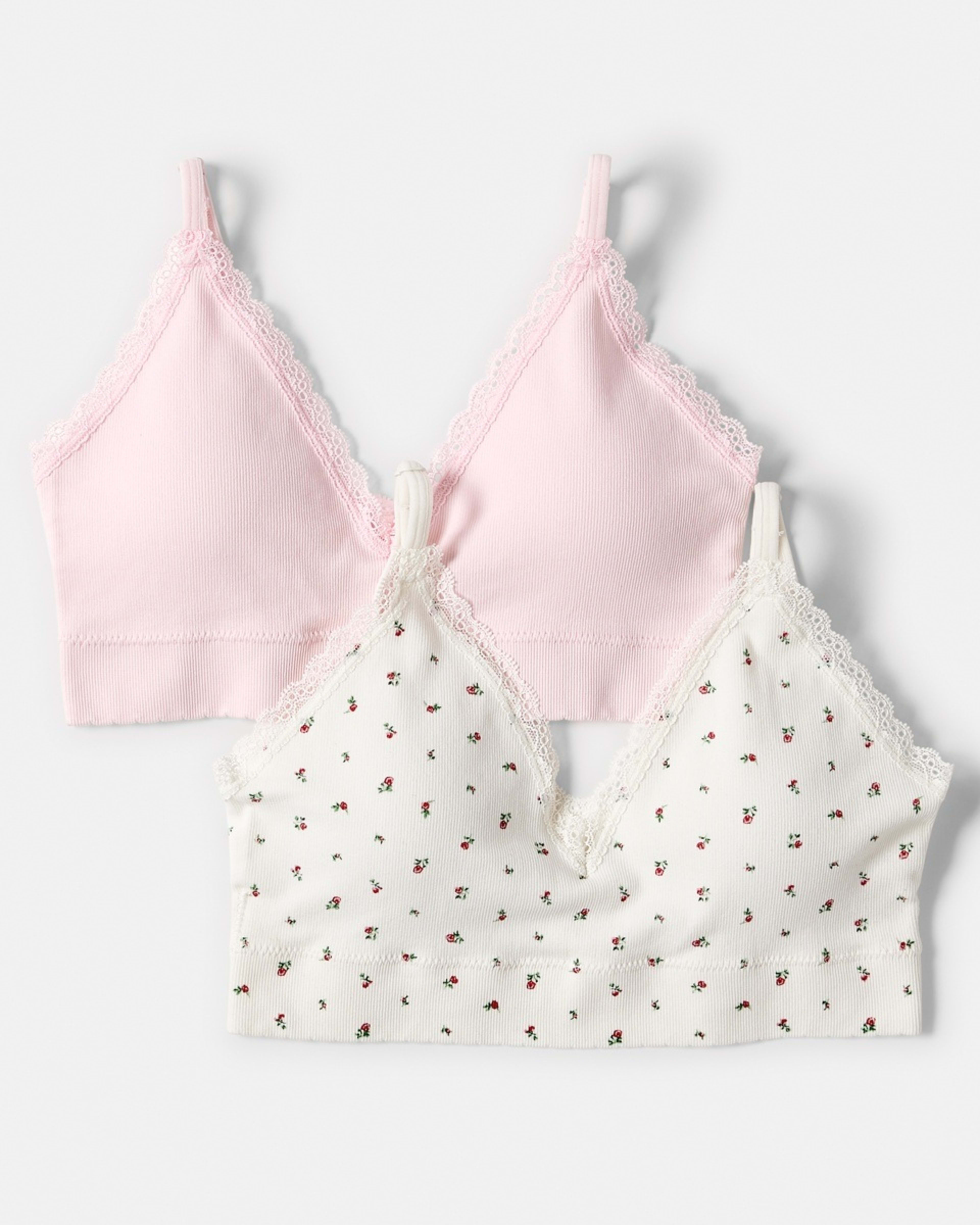 1 2 Pack Seamfree Rib Bralette Wild Flowr