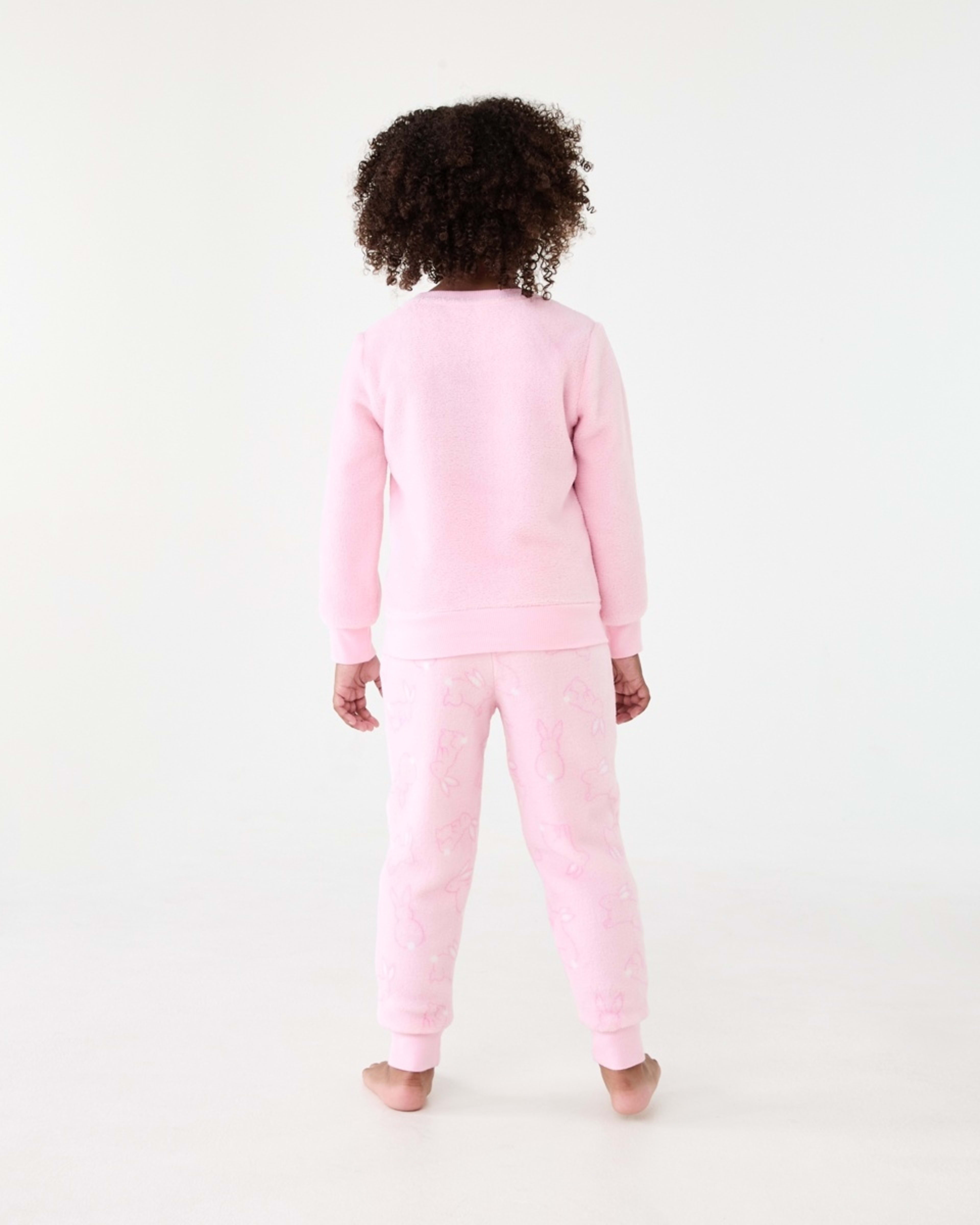 2 Fluffy Pyjama Set Pnk Bunny, 2 of 9