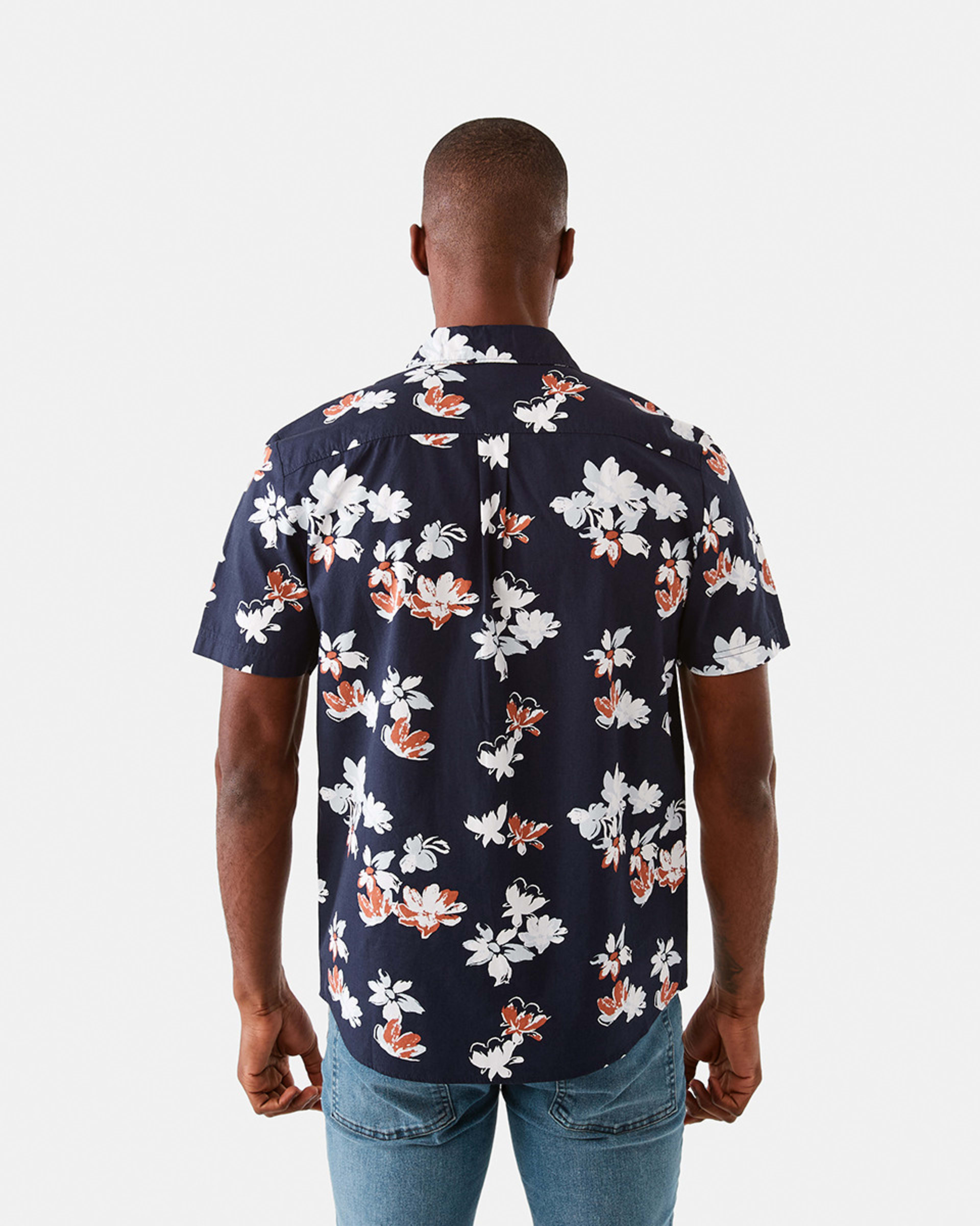 3 Short Sleeve Poplin Print Shirt Nvy Floral, 3 of 6