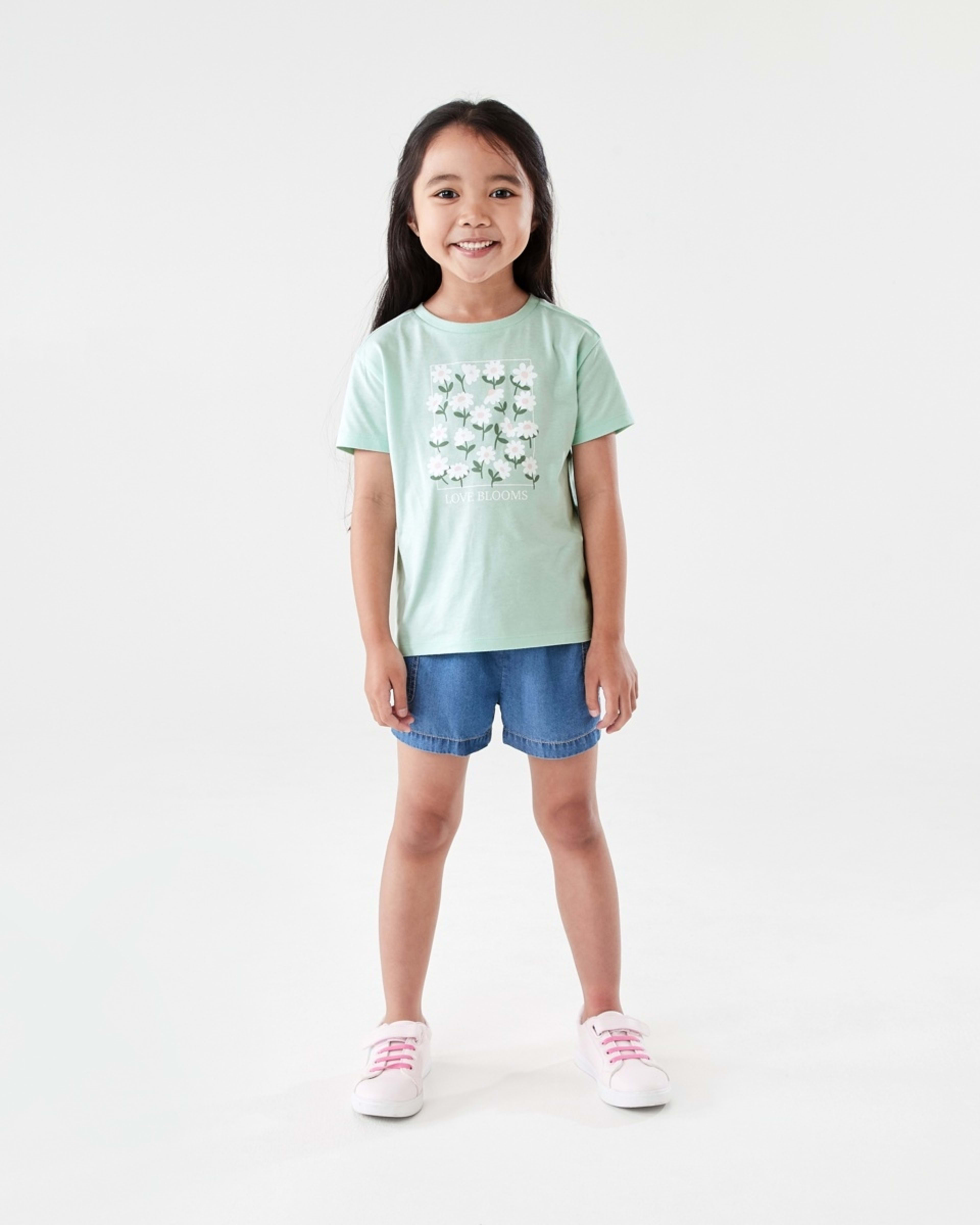 5 Printed T-shirt LOVE BLOOMS DAISY SOFT JADE, 5 of 6