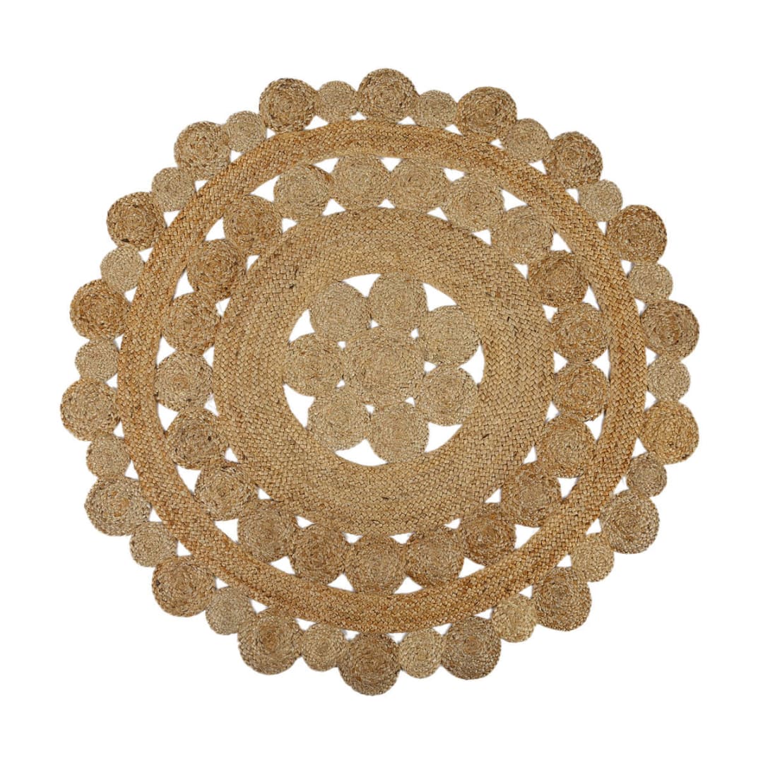 Round Cut Out Jute Rug - 133cm - Kmart