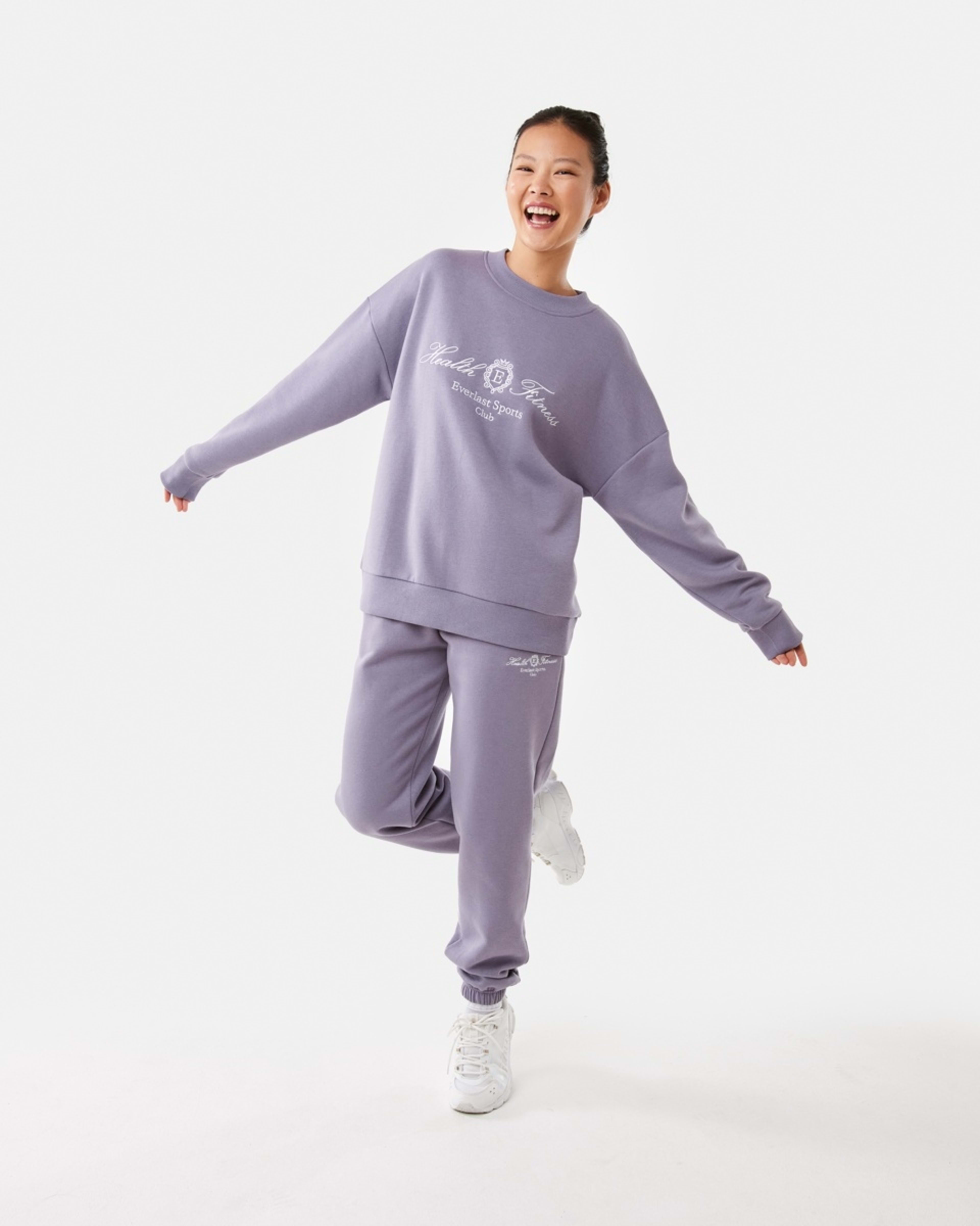 2 Everlast Womens Street Oversized Crew Sweatshirt Dusk, 2 of 8