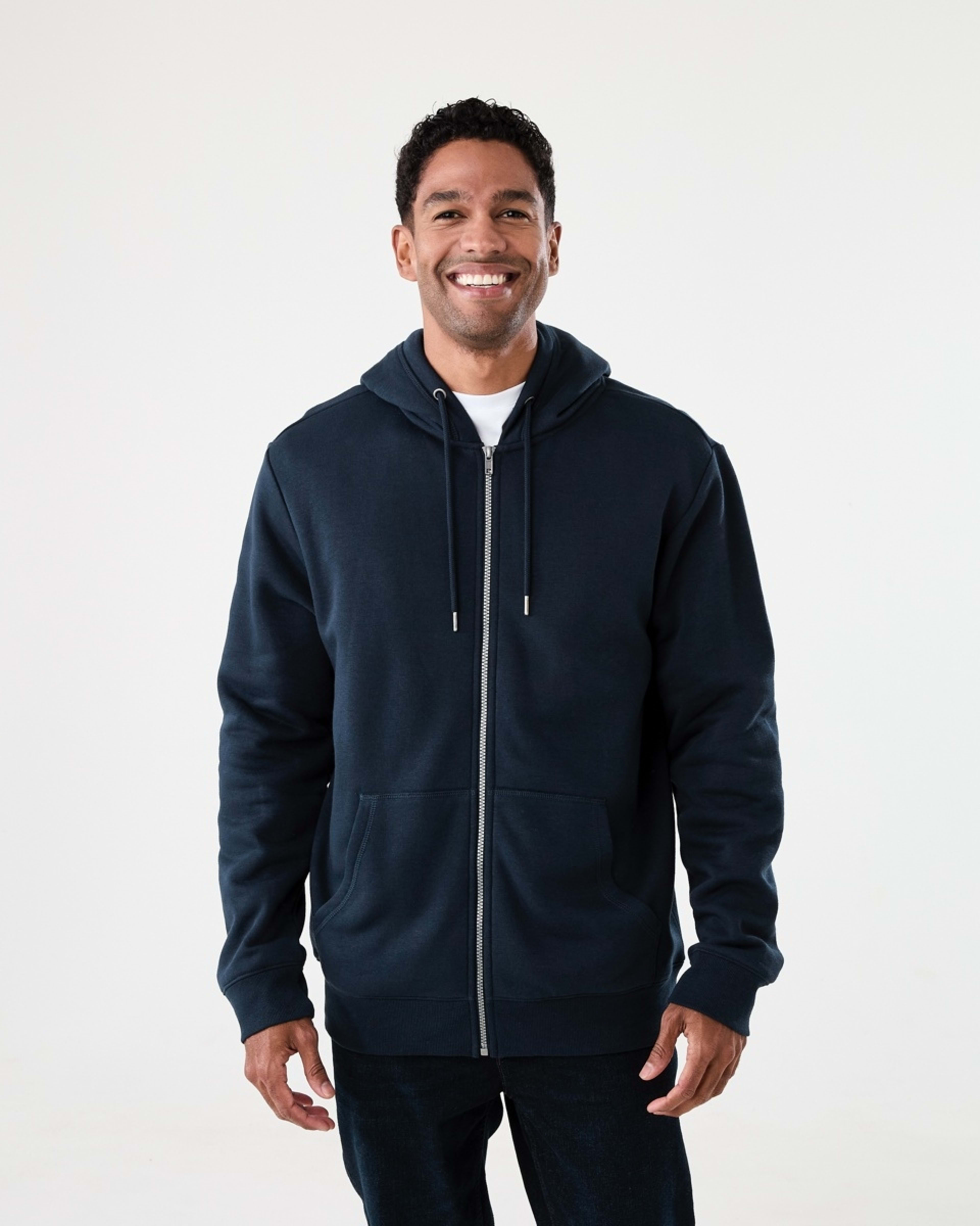2 Comfort Zip Through Hoodie Dark Sapphire, 2 of 7