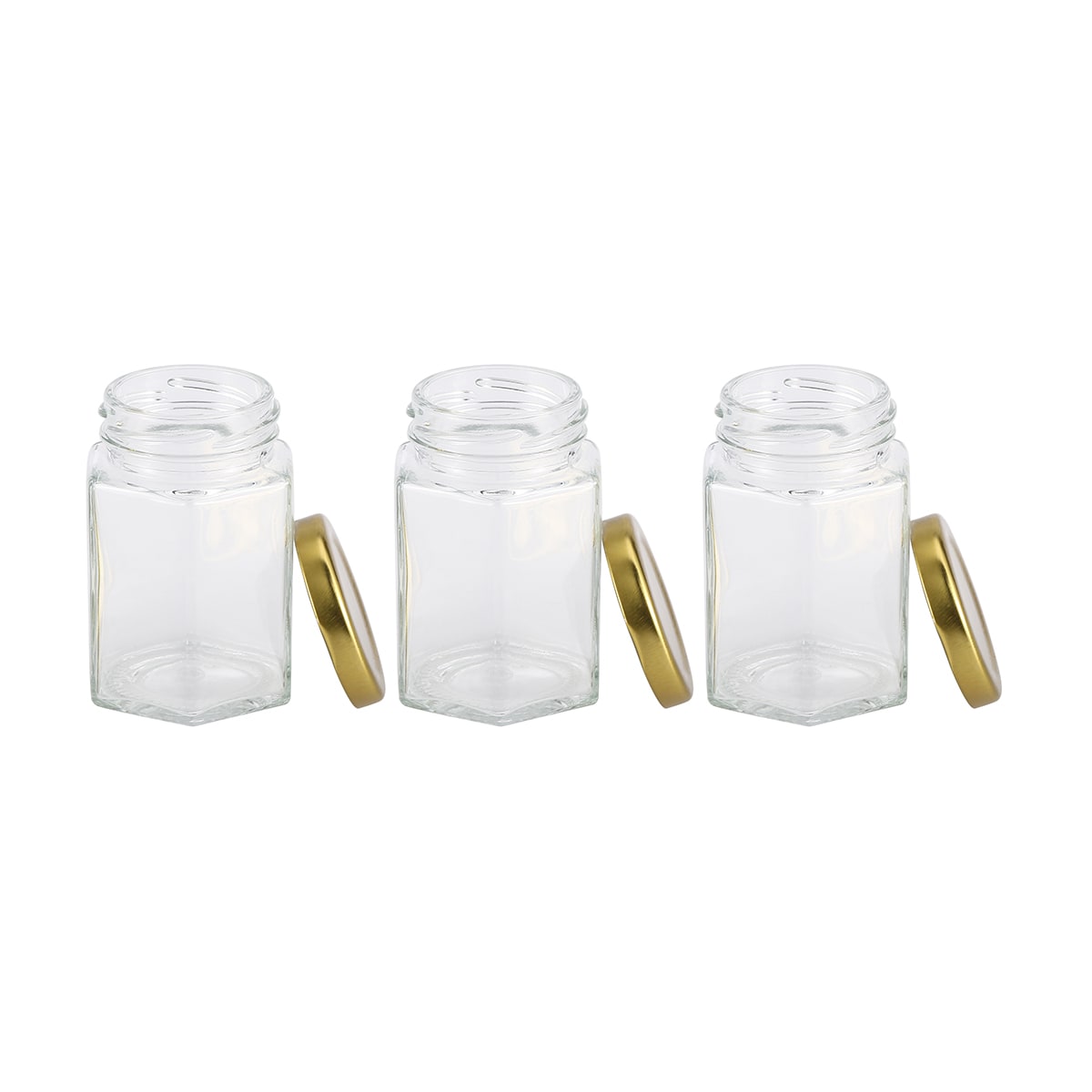 3 Pack Hexagon Jars Kmart