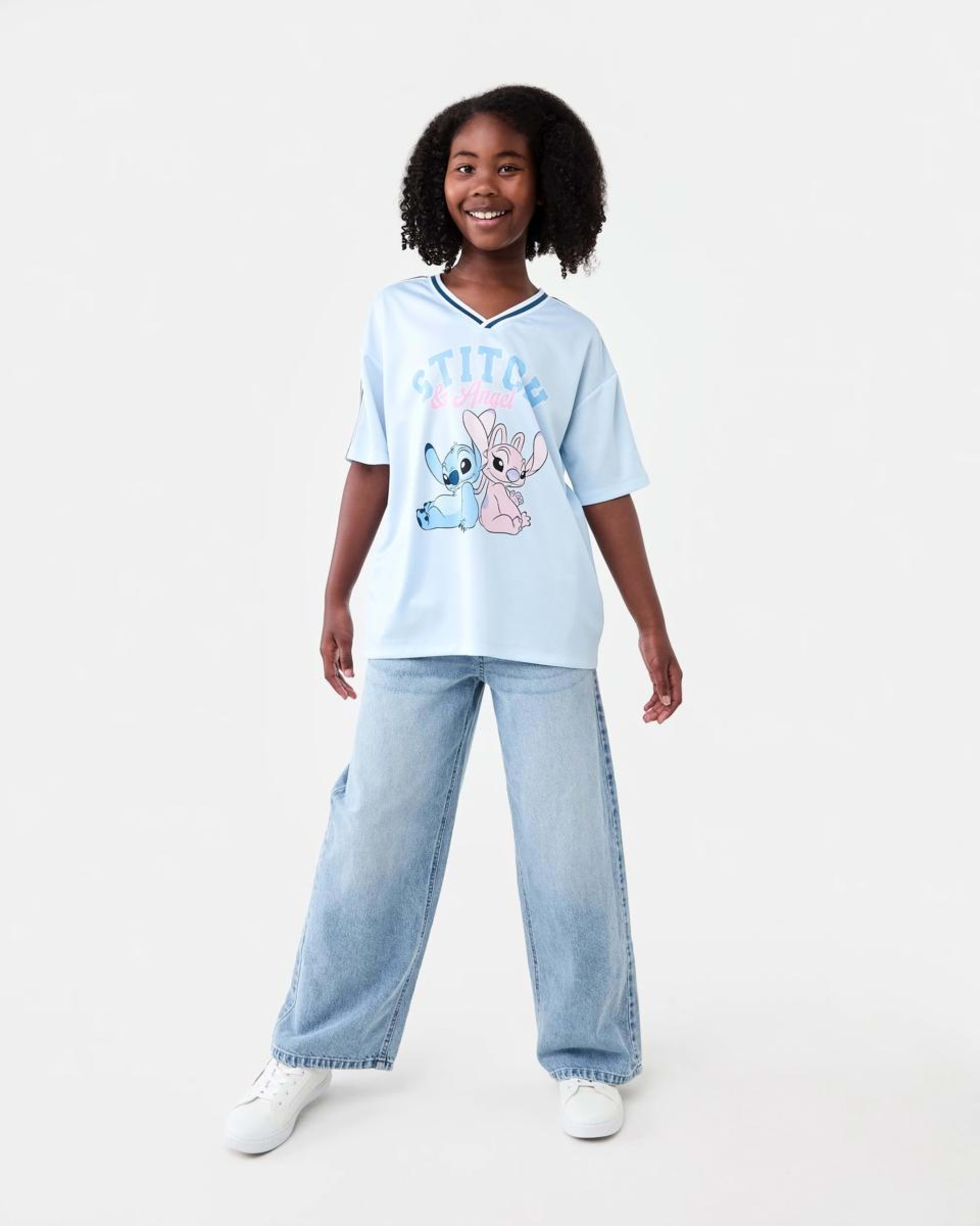 6 Disney Lilo & Stitch License Stitch & Angel V-Neck Mesh T-shirt Stitch, 6 of 6