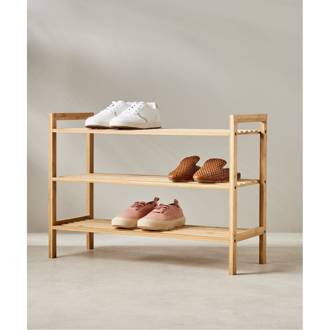 3 Tier Stackable Bamboo Shoe Rack Kmart