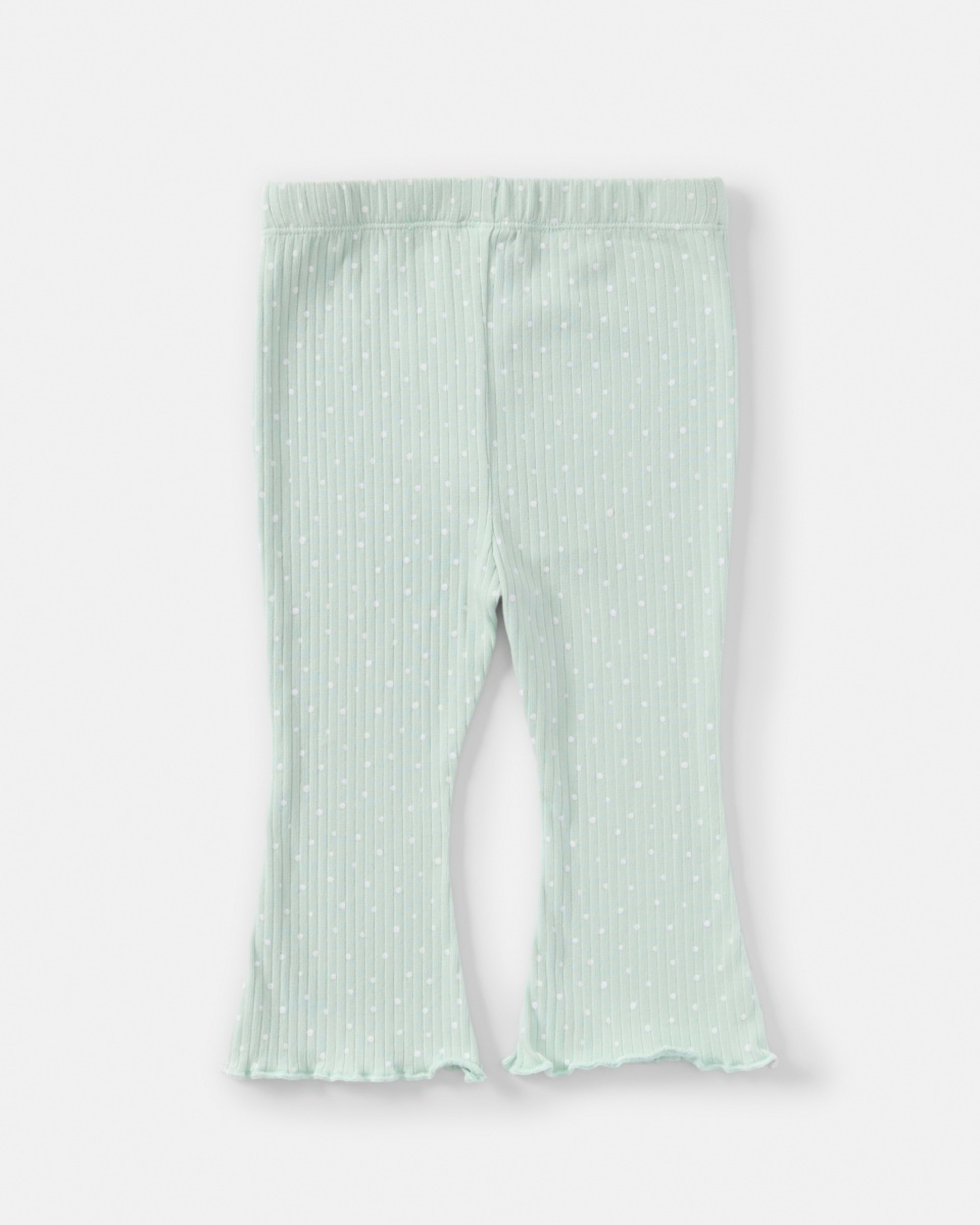 2 Rib Flare Leggings Grn Naispt, 2 of 3