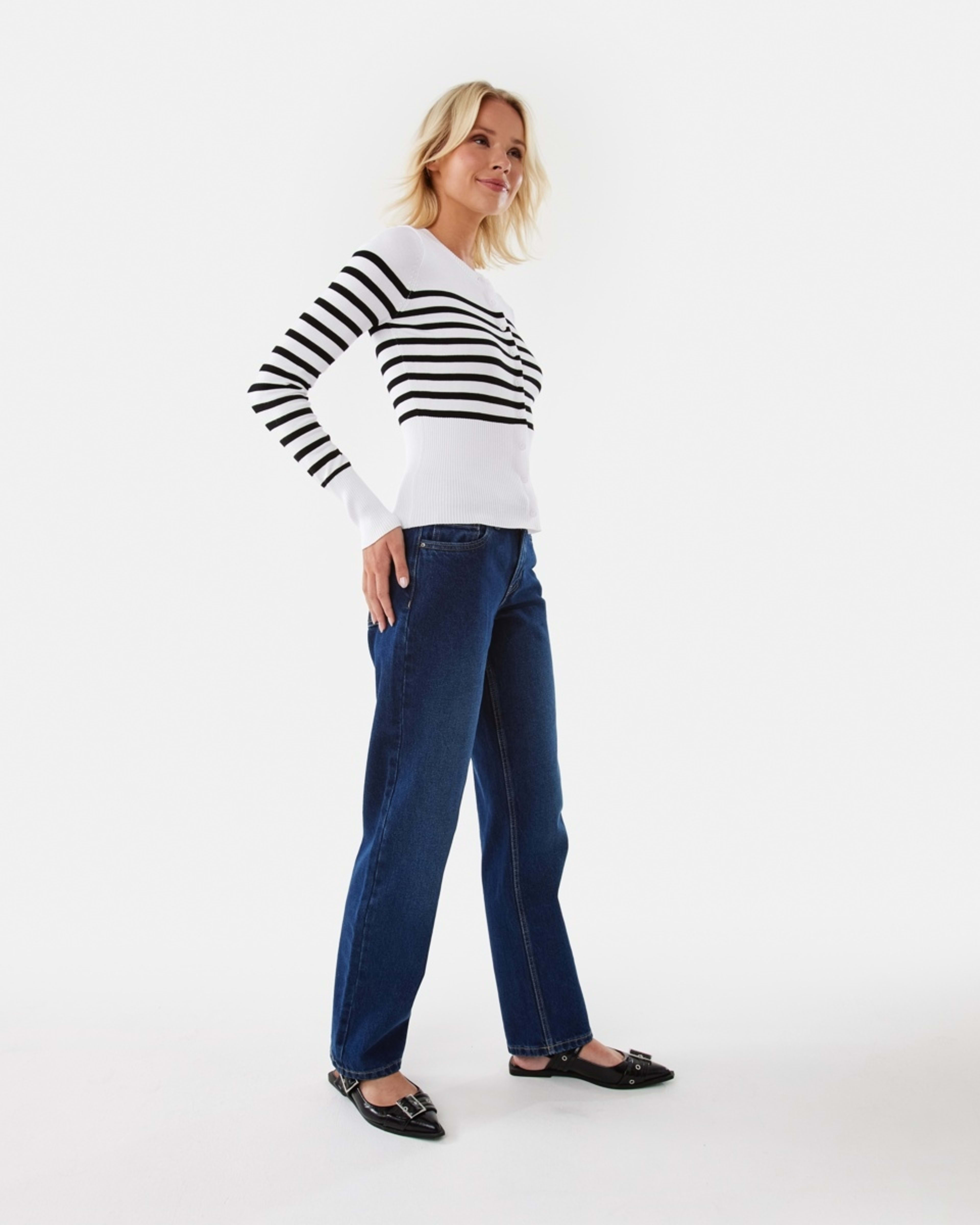 3 Fitted Cardigan Blk Wht St, 3 of 9