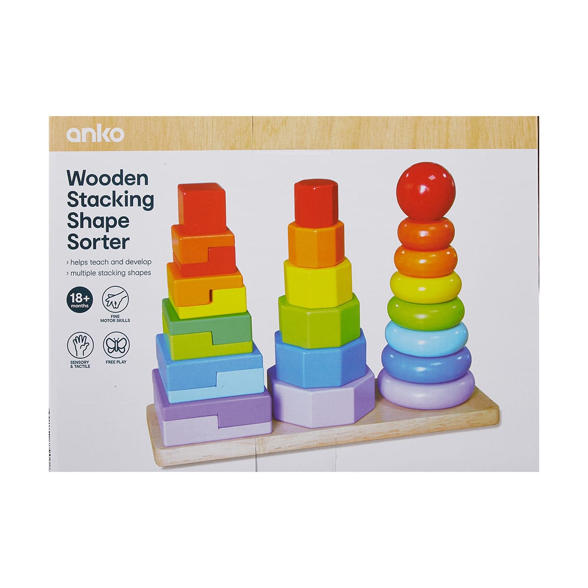 Wooden Stacking Shape Sorter Kmart