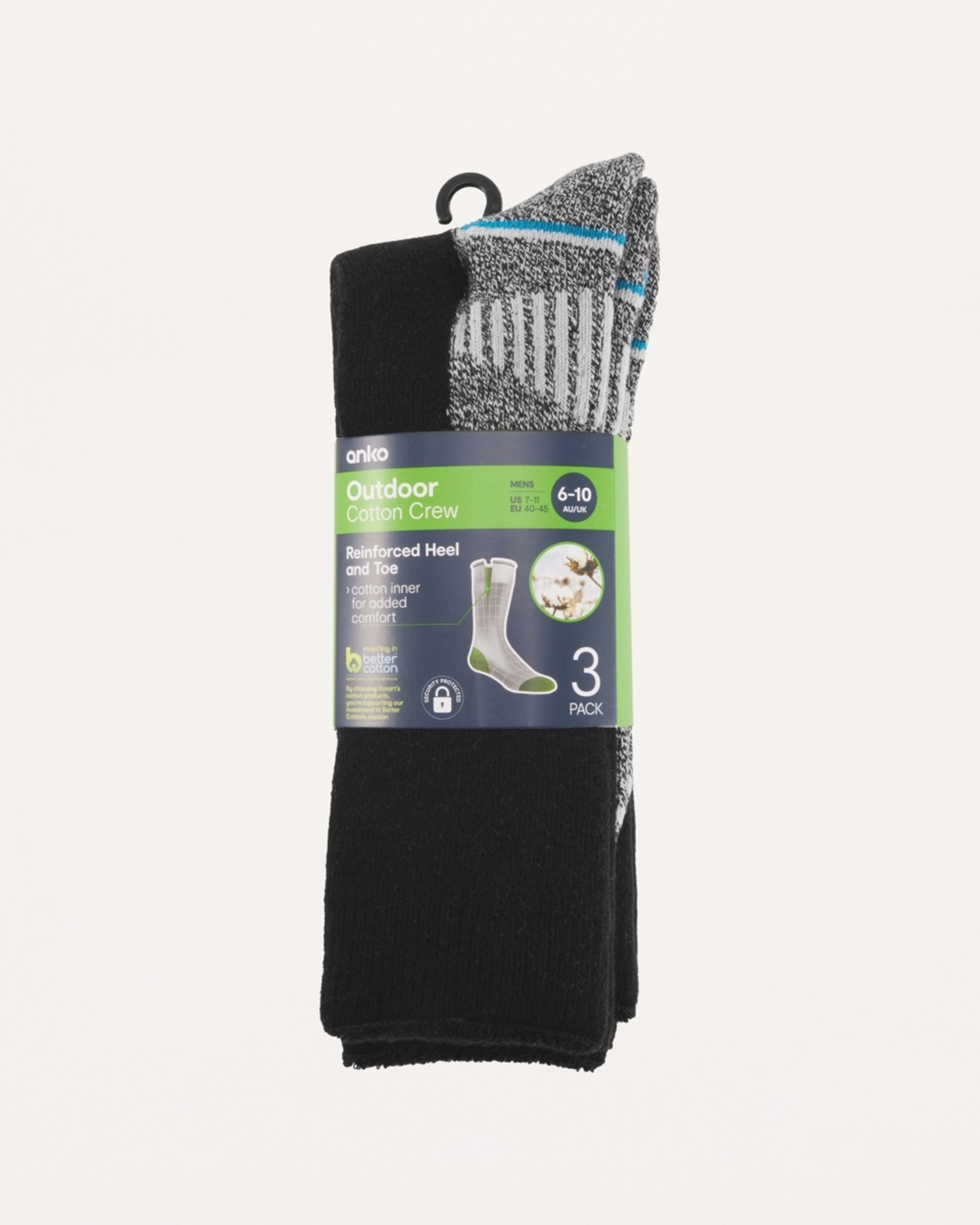 3 3 Pack Extreme Adventure Socks BLACK CHARCOAL NAVY, 3 of 3