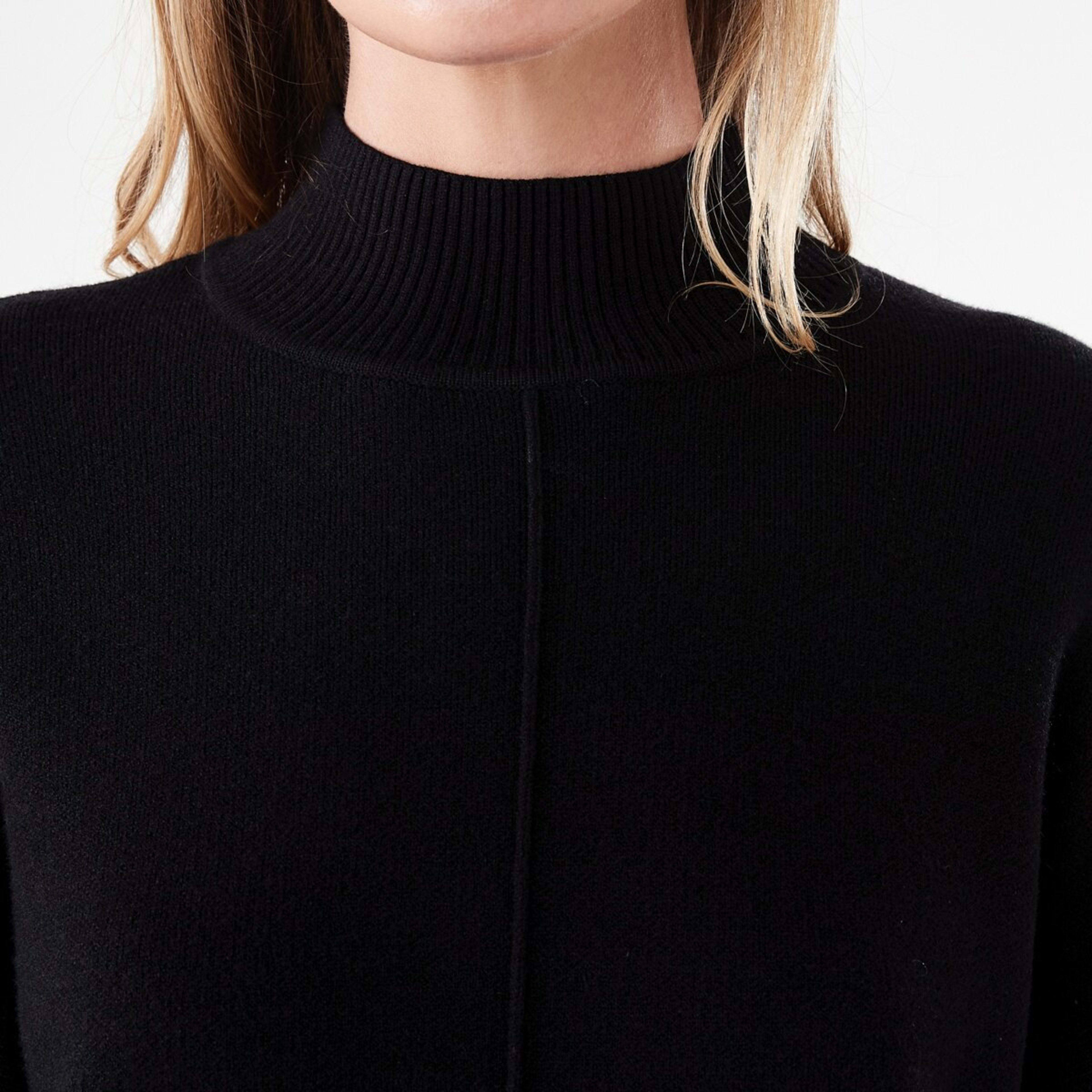 5 Compact Mock Neck Jumper Black, 5 of 6
