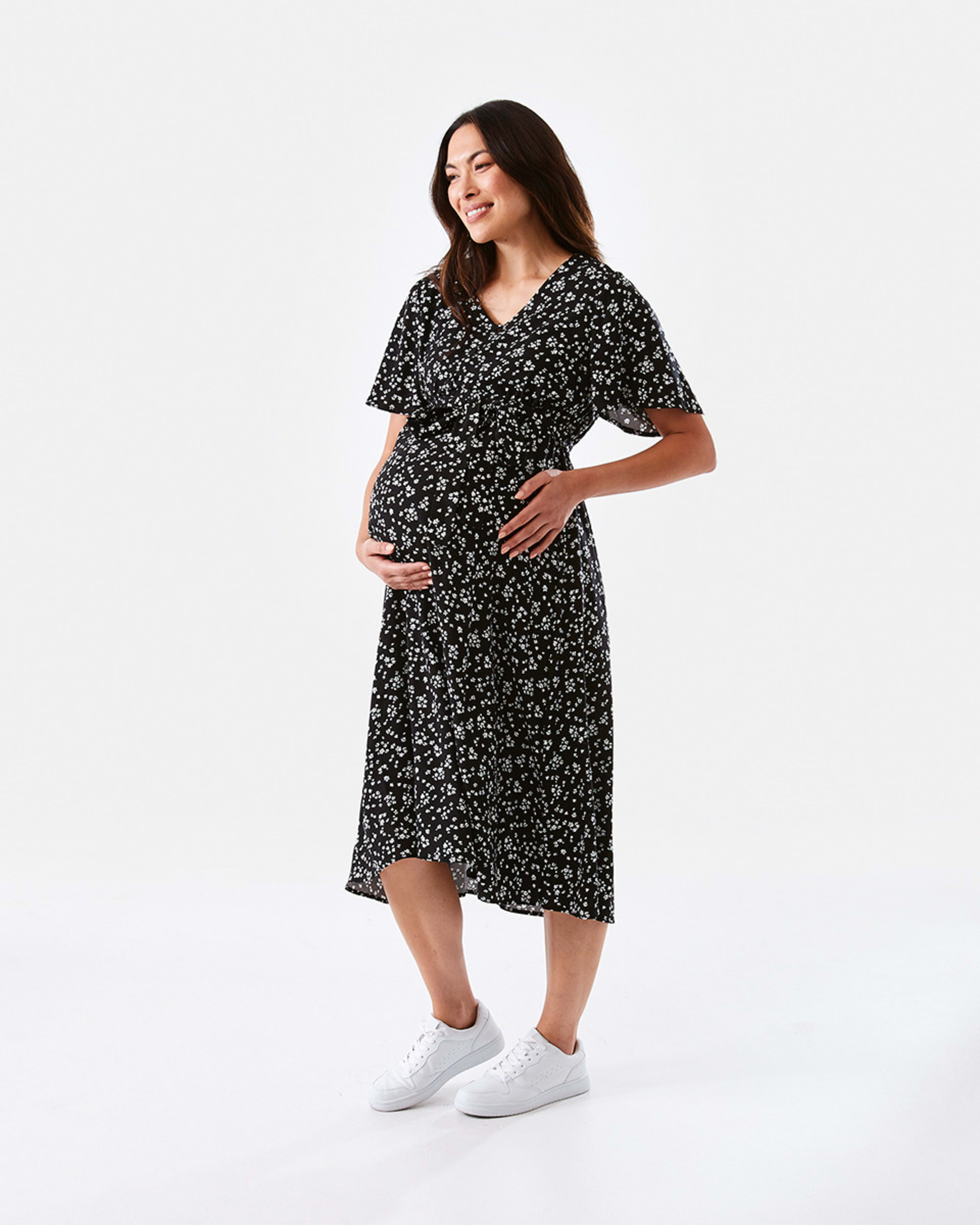 Maternity Short Sleeve Button Through Dress Kmart