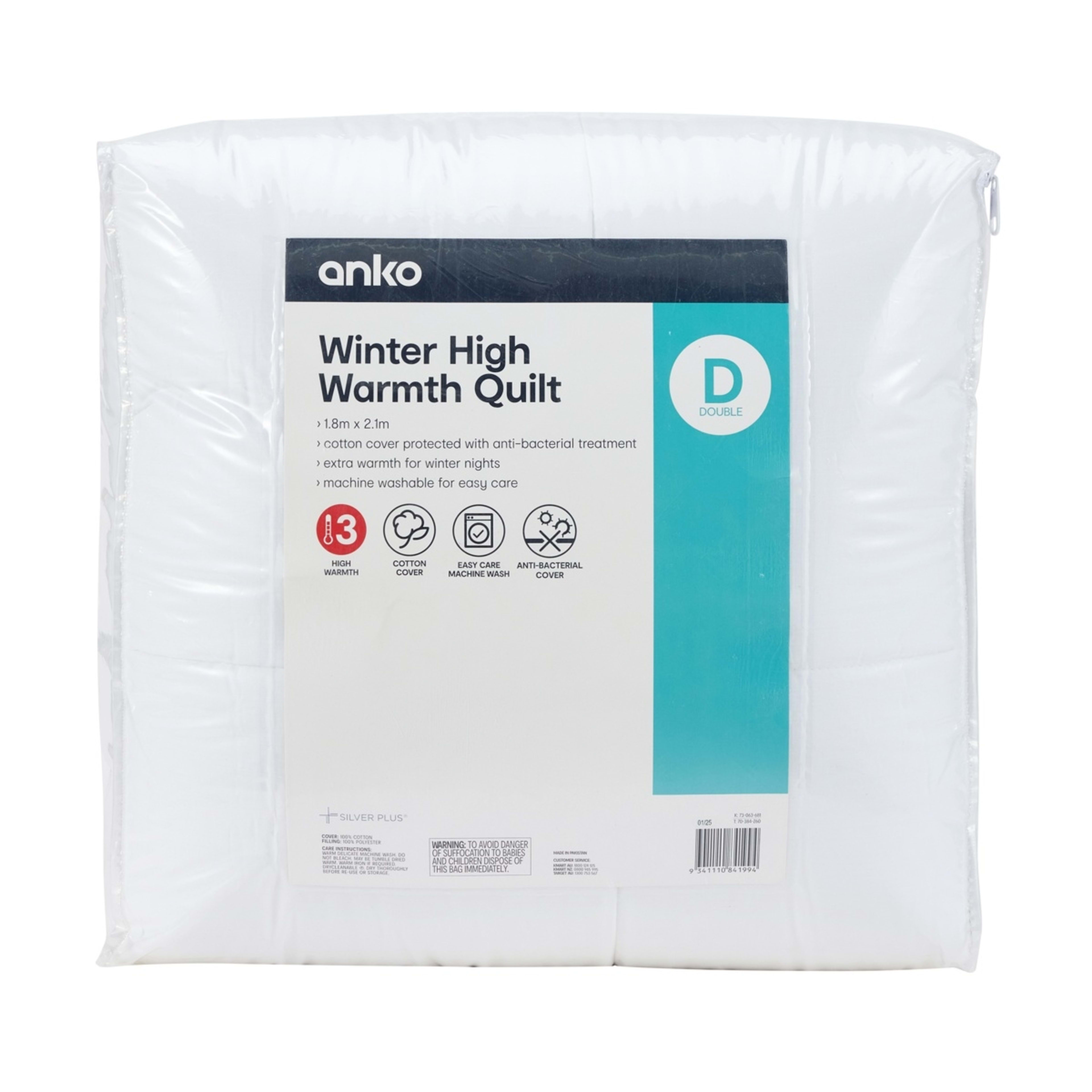 1 Winter High Warmth Quilt - Double Bed, White