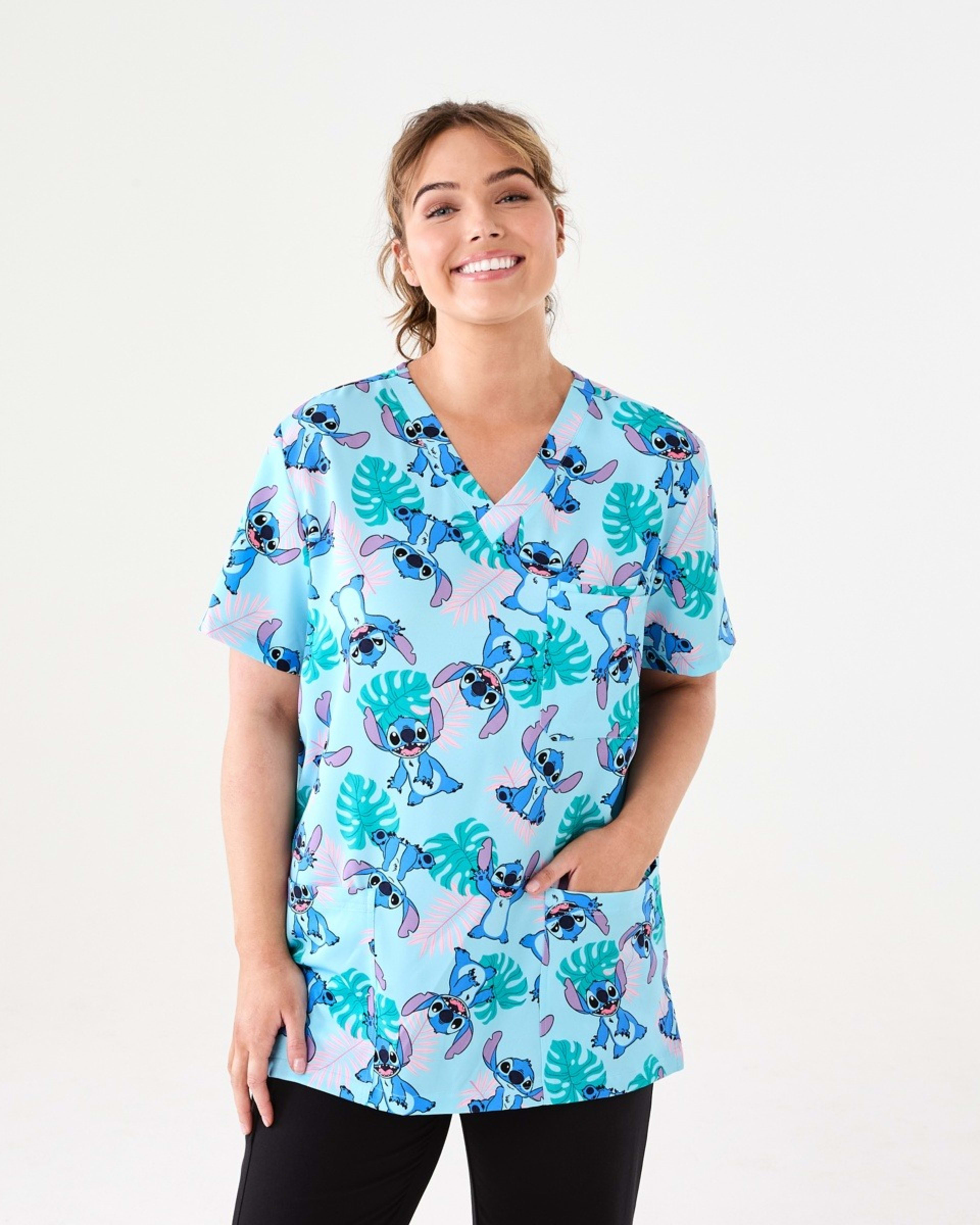 1 Work Short Sleeve Disney Lilo & Stitch License Scrub Top Stitch