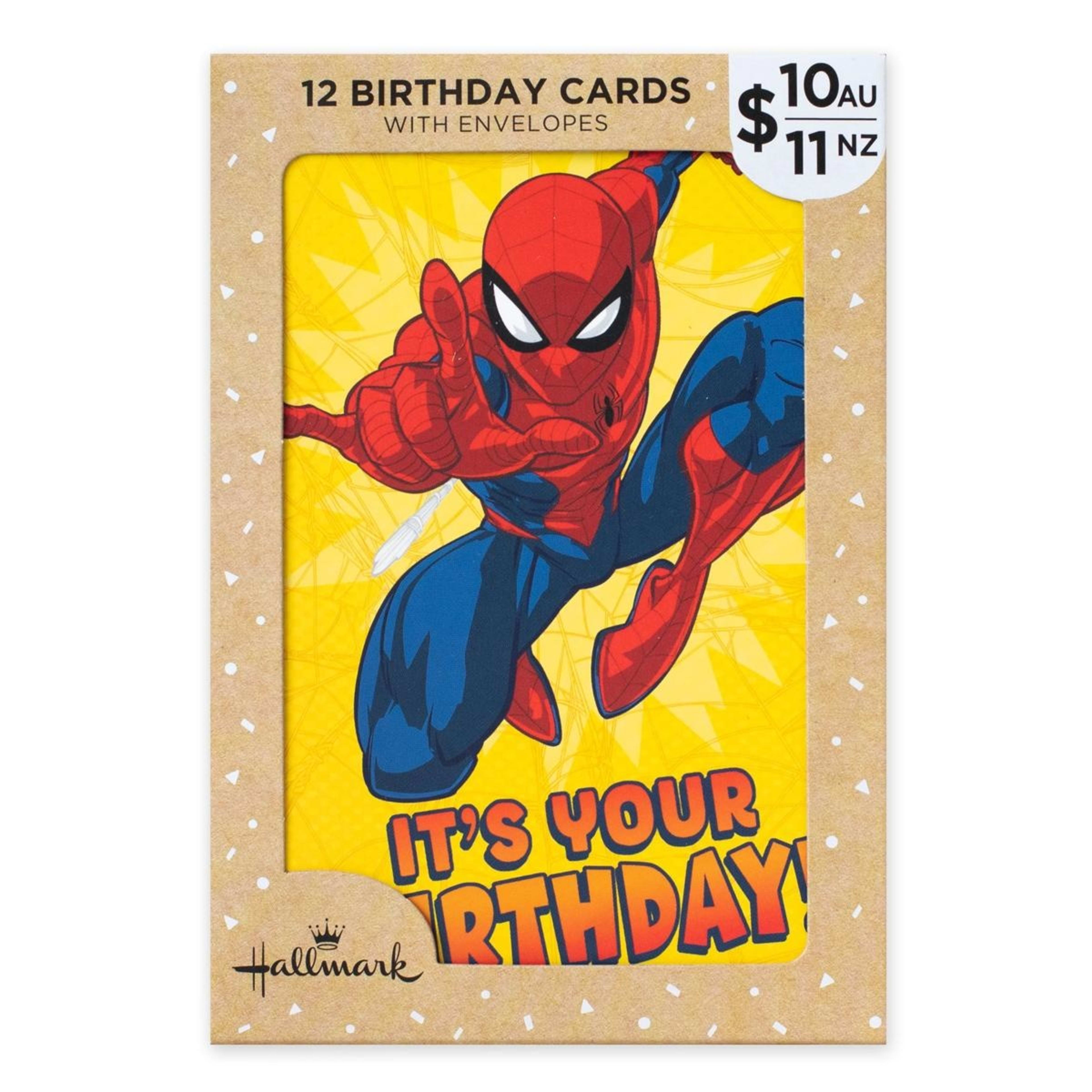 1 12 Pack Hallmark Birthday Cards - Marvel Spider-Man