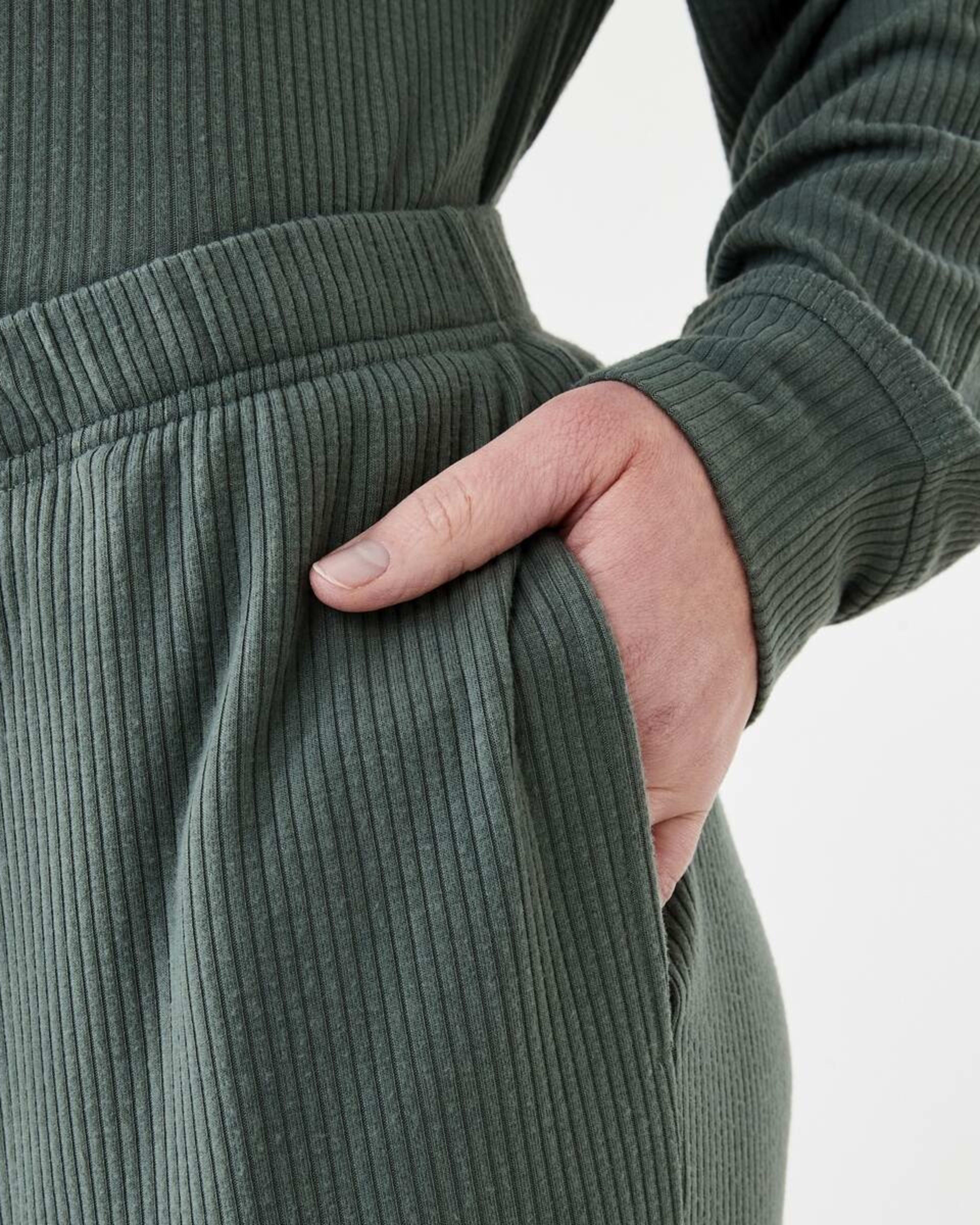 5 Brushed Rib Flare Pants Smke Green, 5 of 6