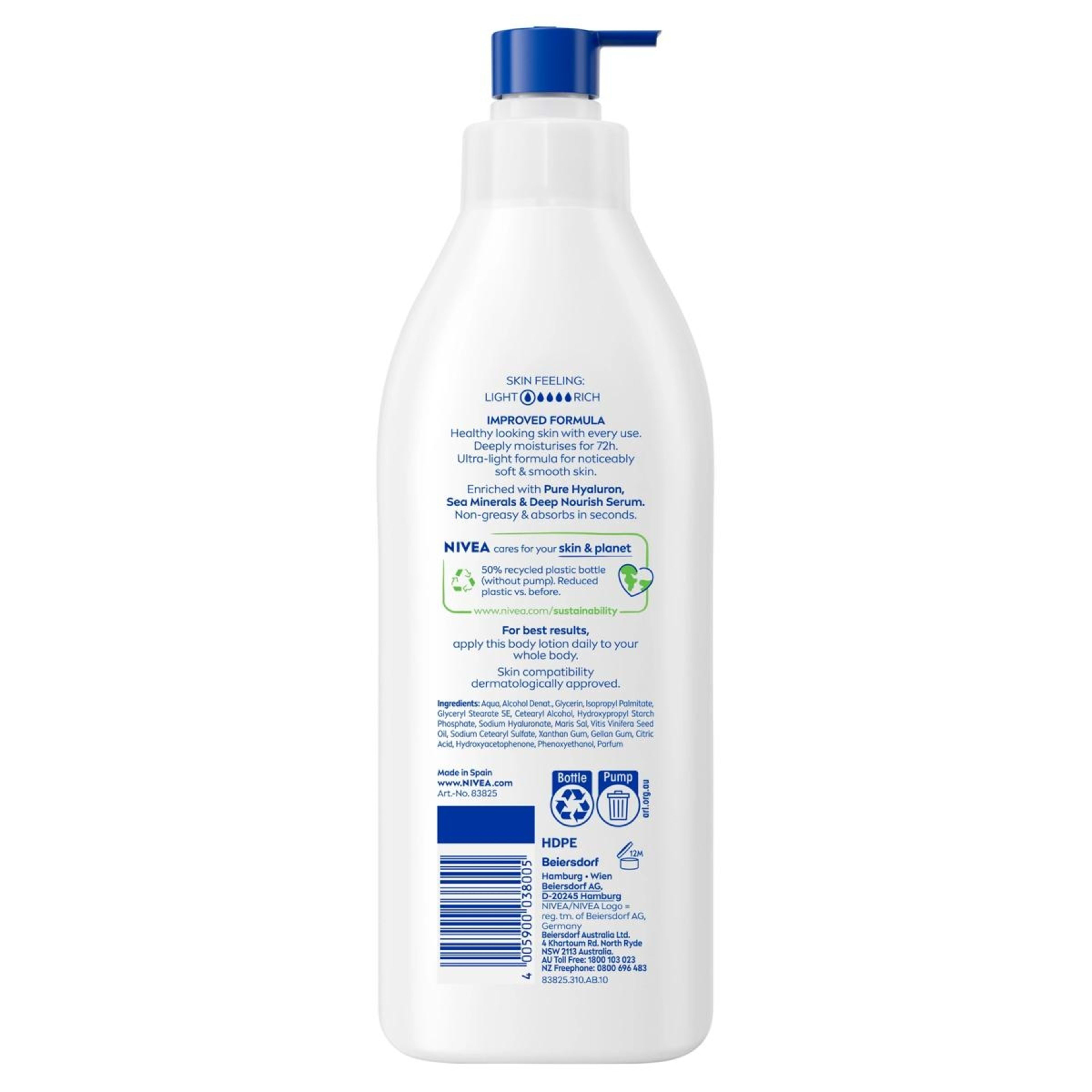 2 Nivea Express Hydration Body Lotion 400ml - Deep Moisture Serum and Sea Minerals, 2 of 9